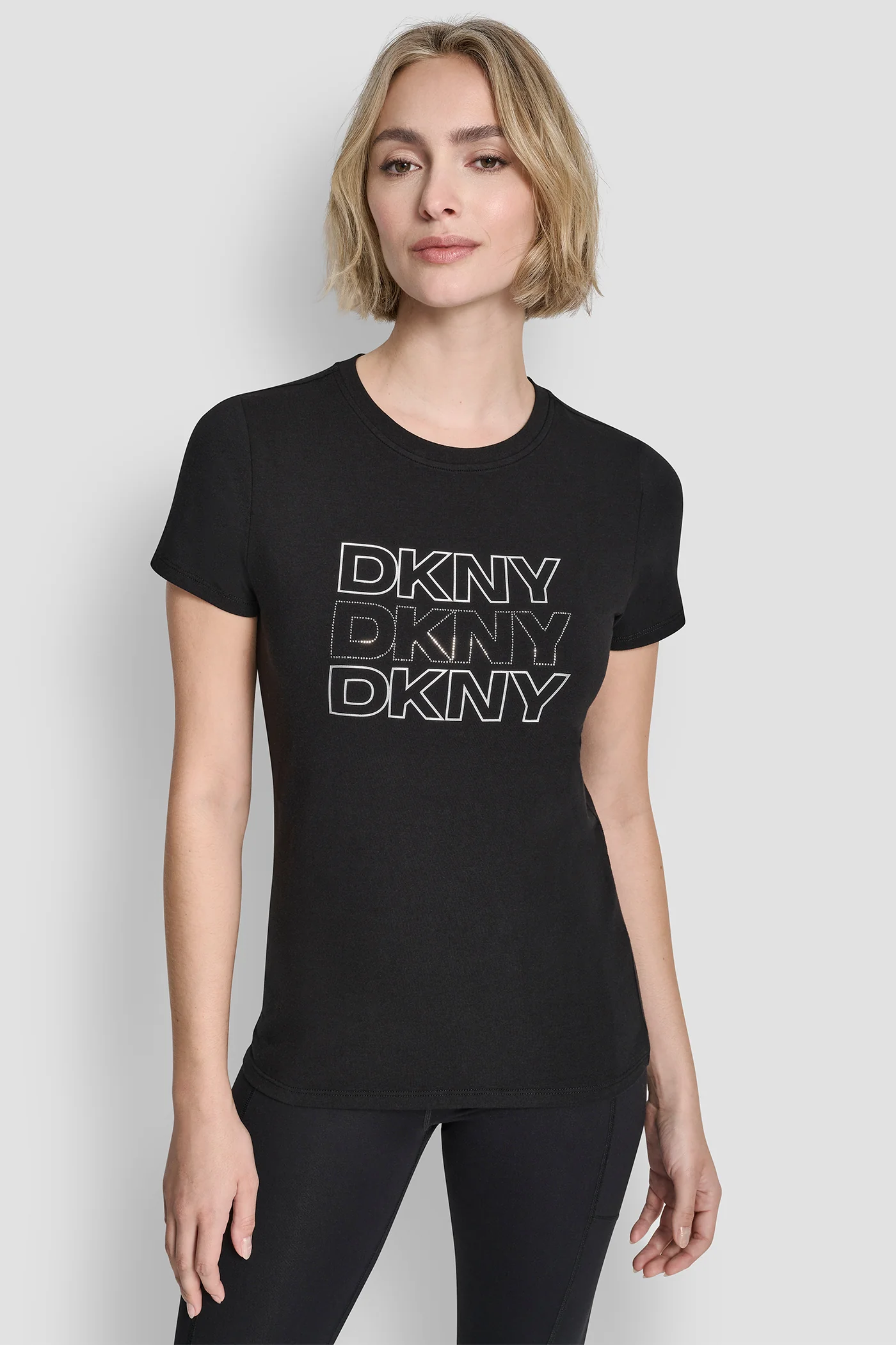 TRIPLE RHINESTONE FOIL LOGO TEE