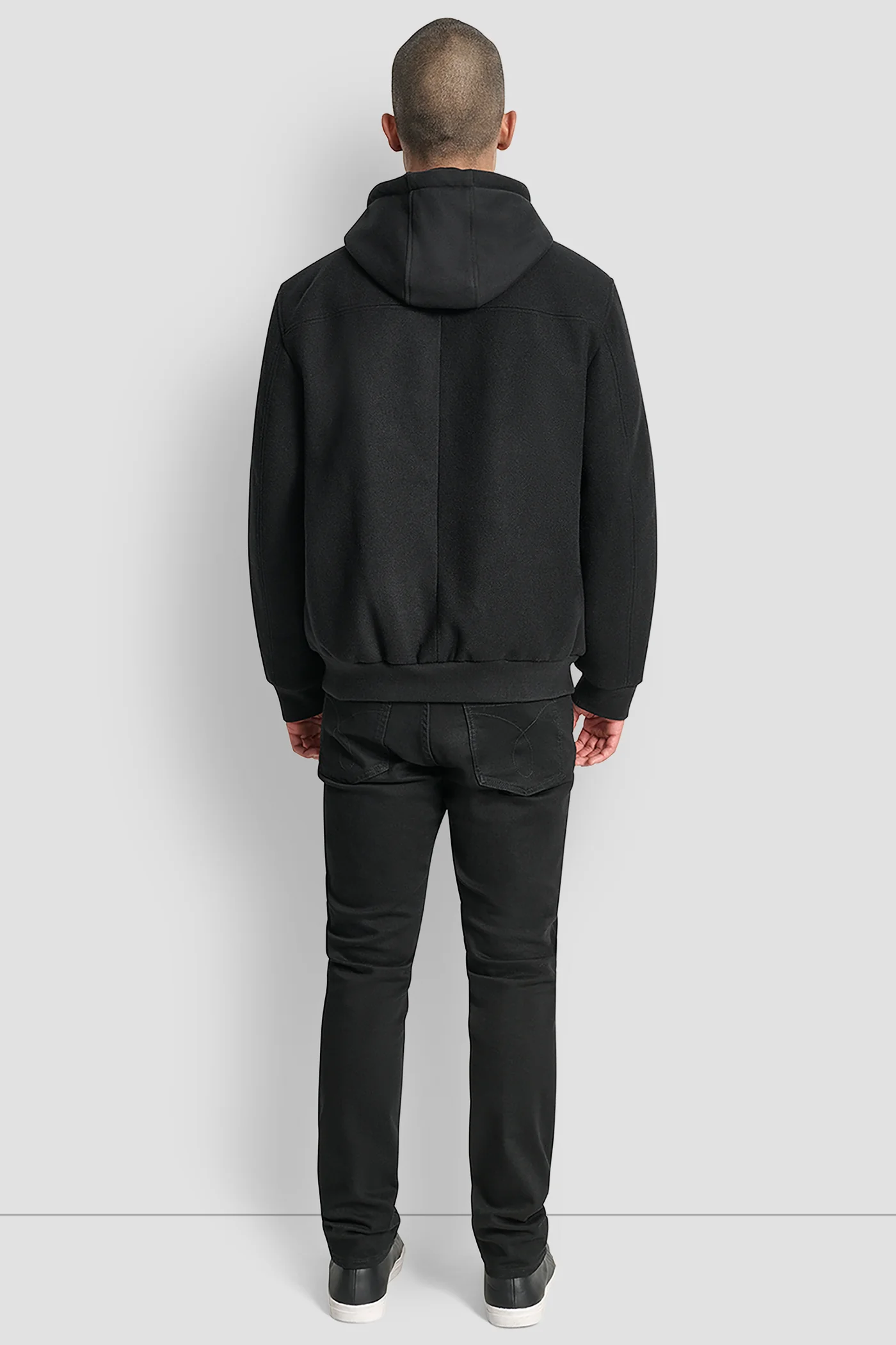 FAUX WOOL BOMBER WITH HOODED BIB - Image 2