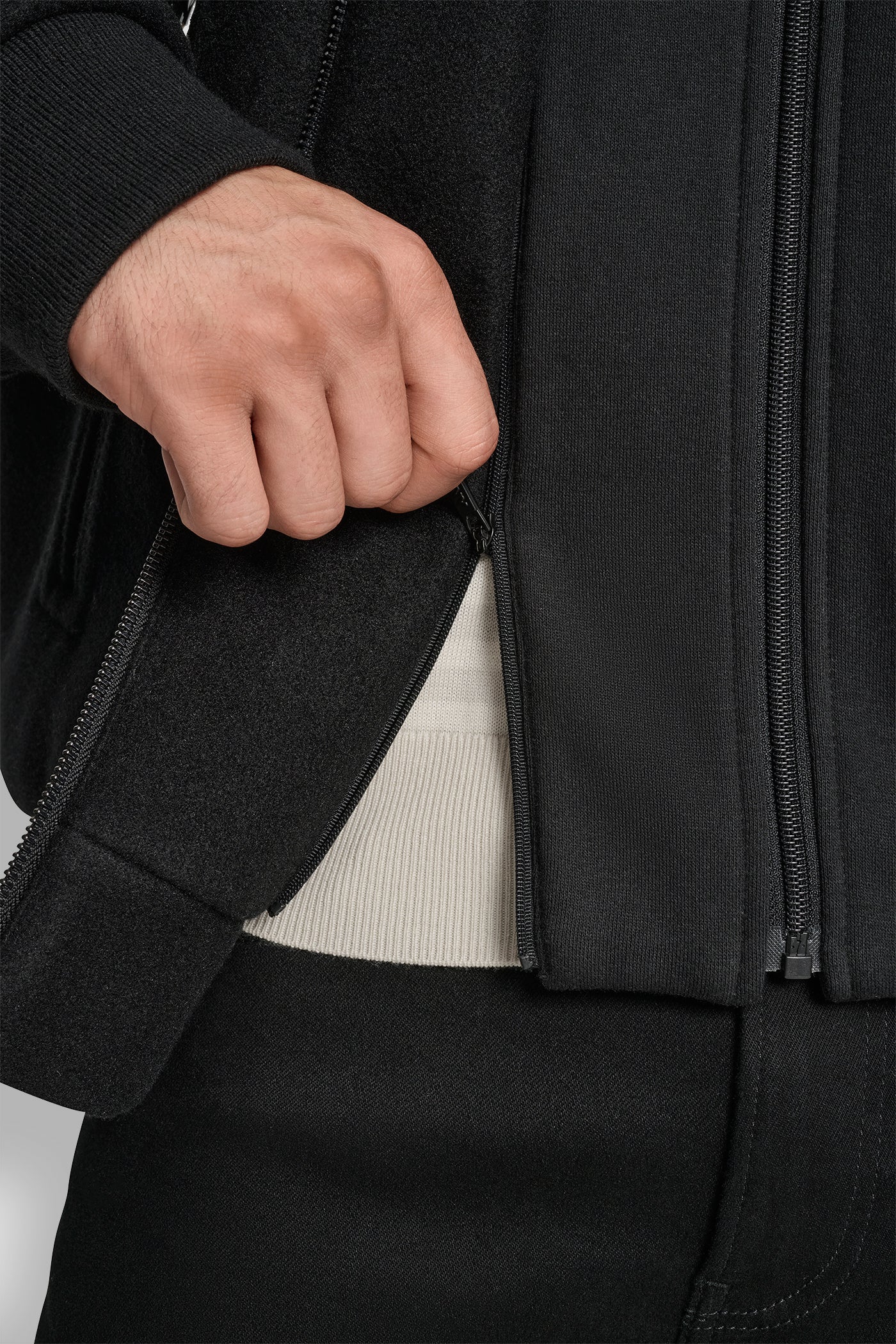 FAUX WOOL BOMBER WITH HOODED BIB - Image 5