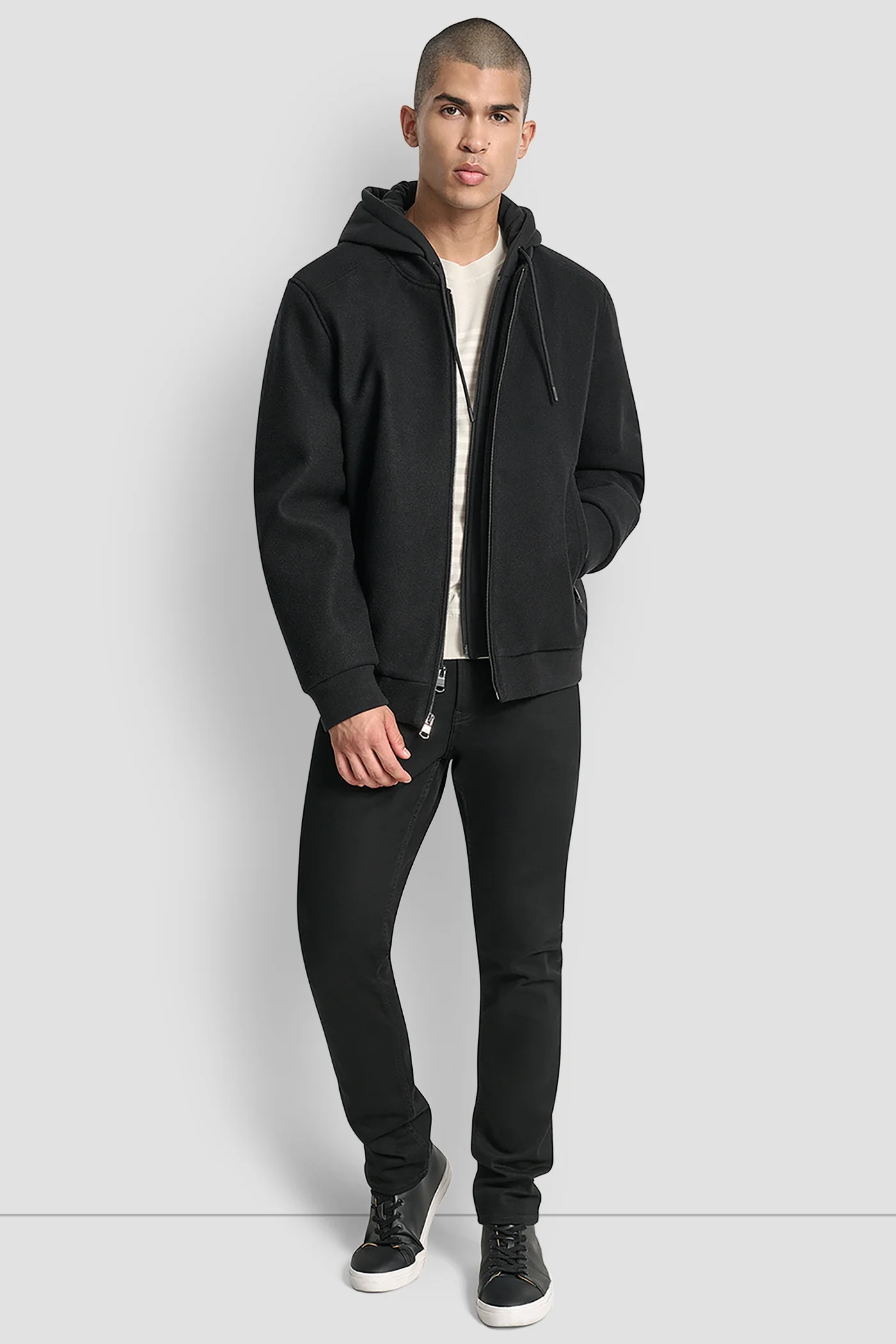 FAUX WOOL BOMBER WITH HOODED BIB - Image 8