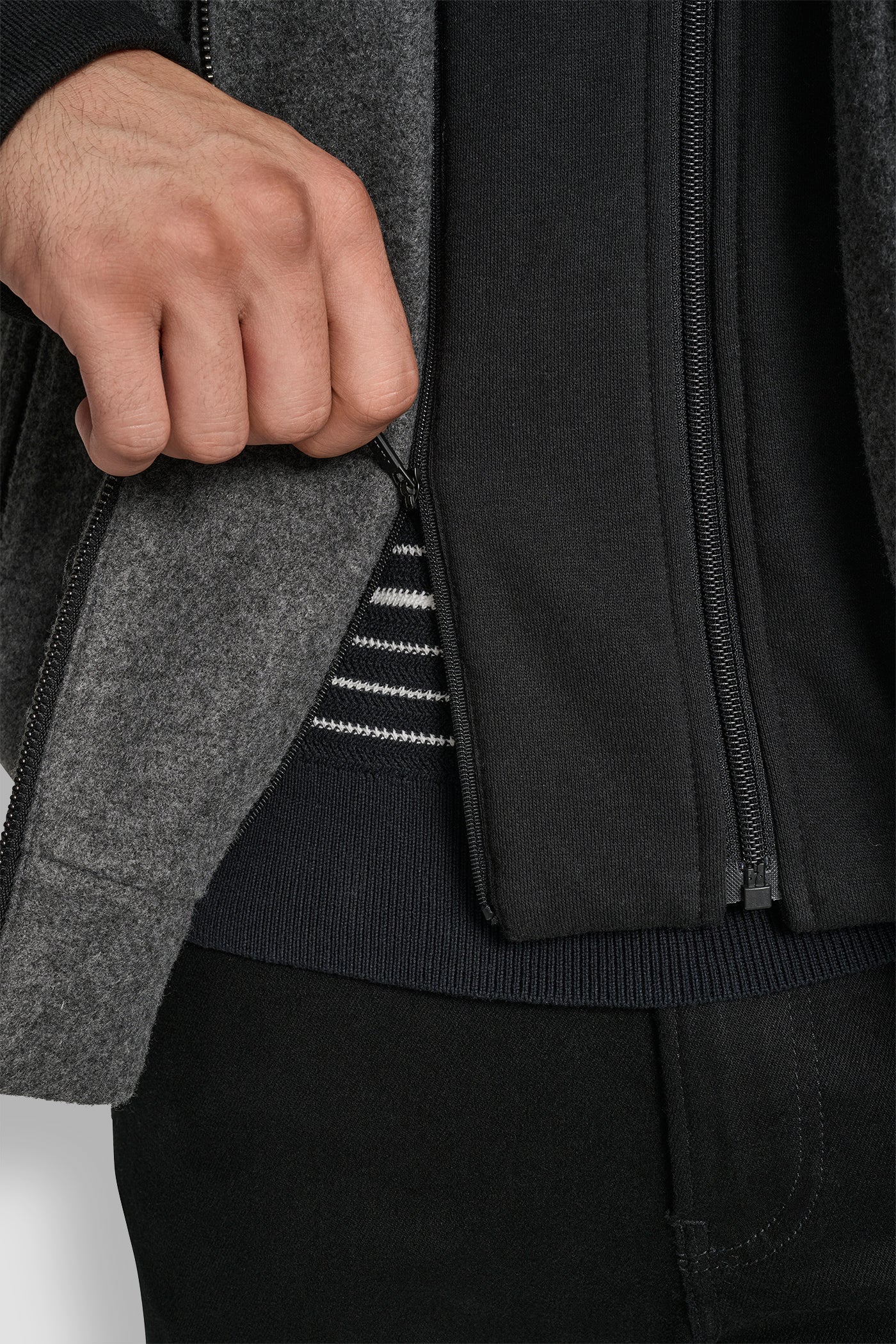 FAUX WOOL BOMBER WITH HOODED BIB - Image 8