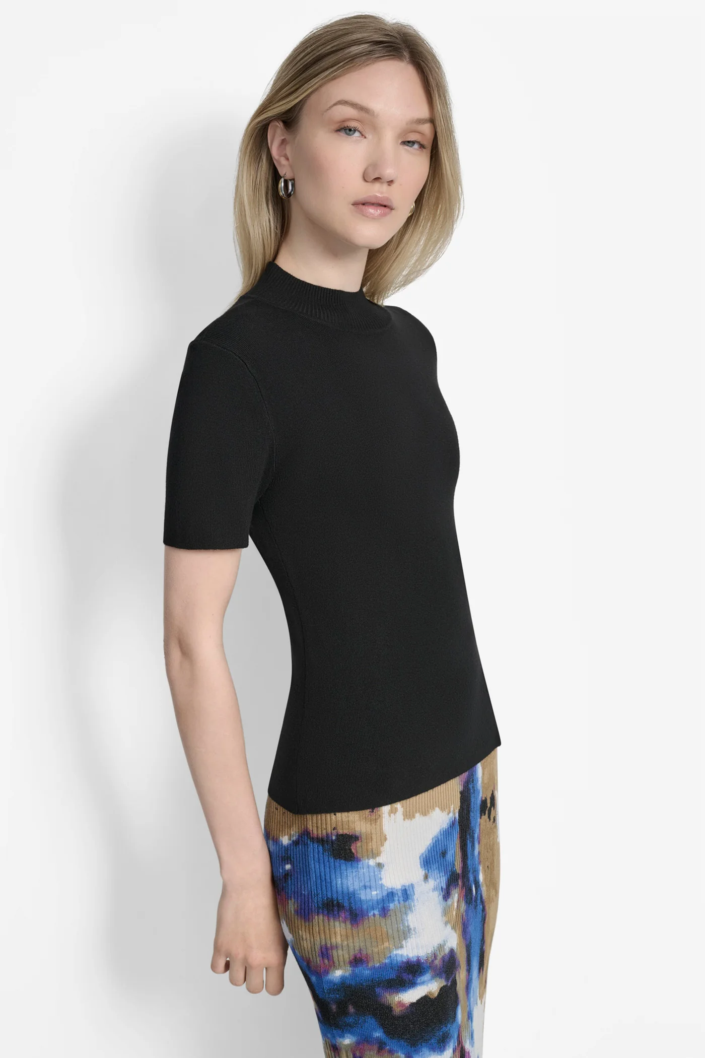 CAP SHORT SLEEVE MOCK NECK SWEATER - Image 3