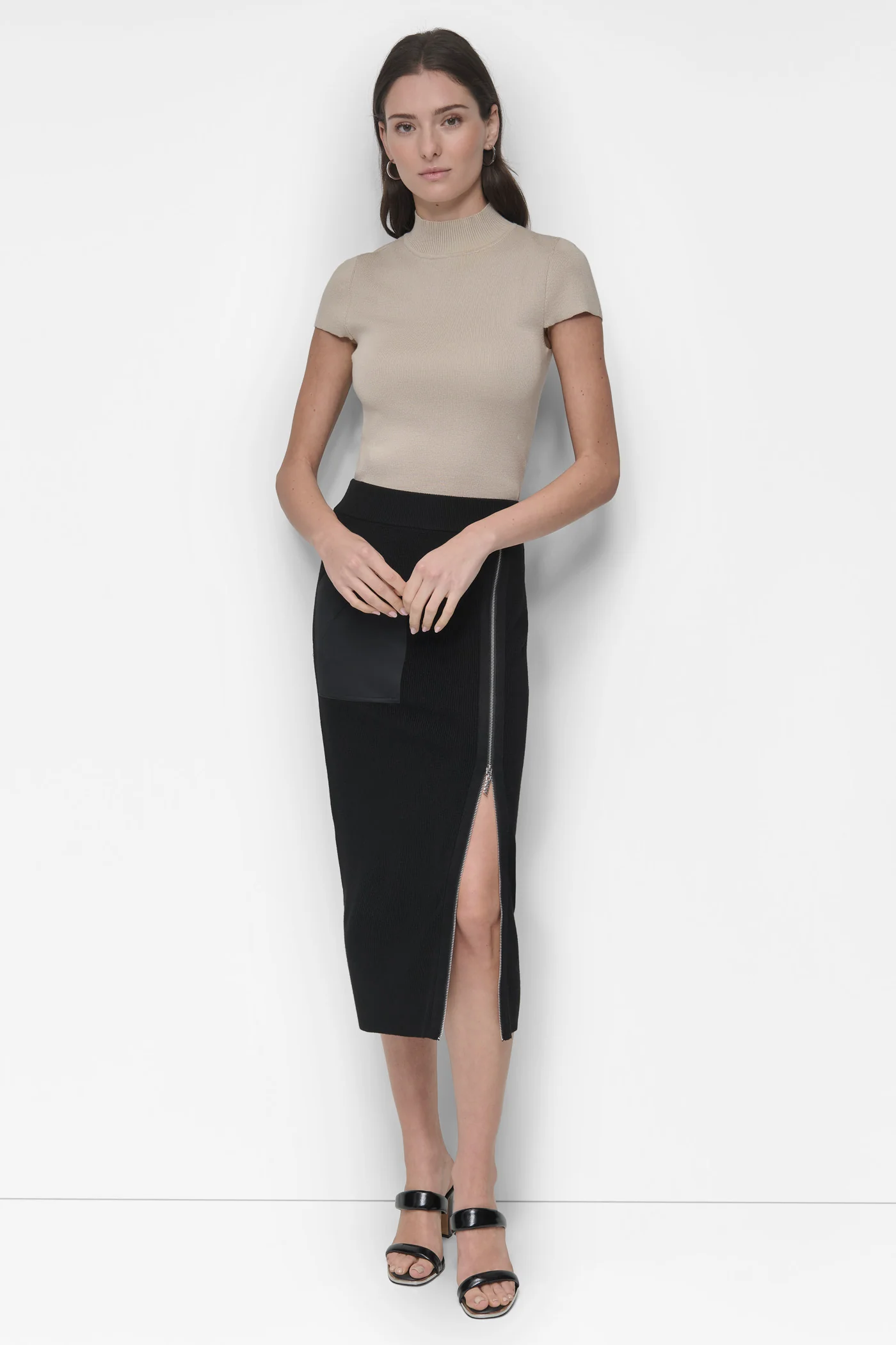 ZIP DETAILED MIDI SWEATER SKIRT - Image 4