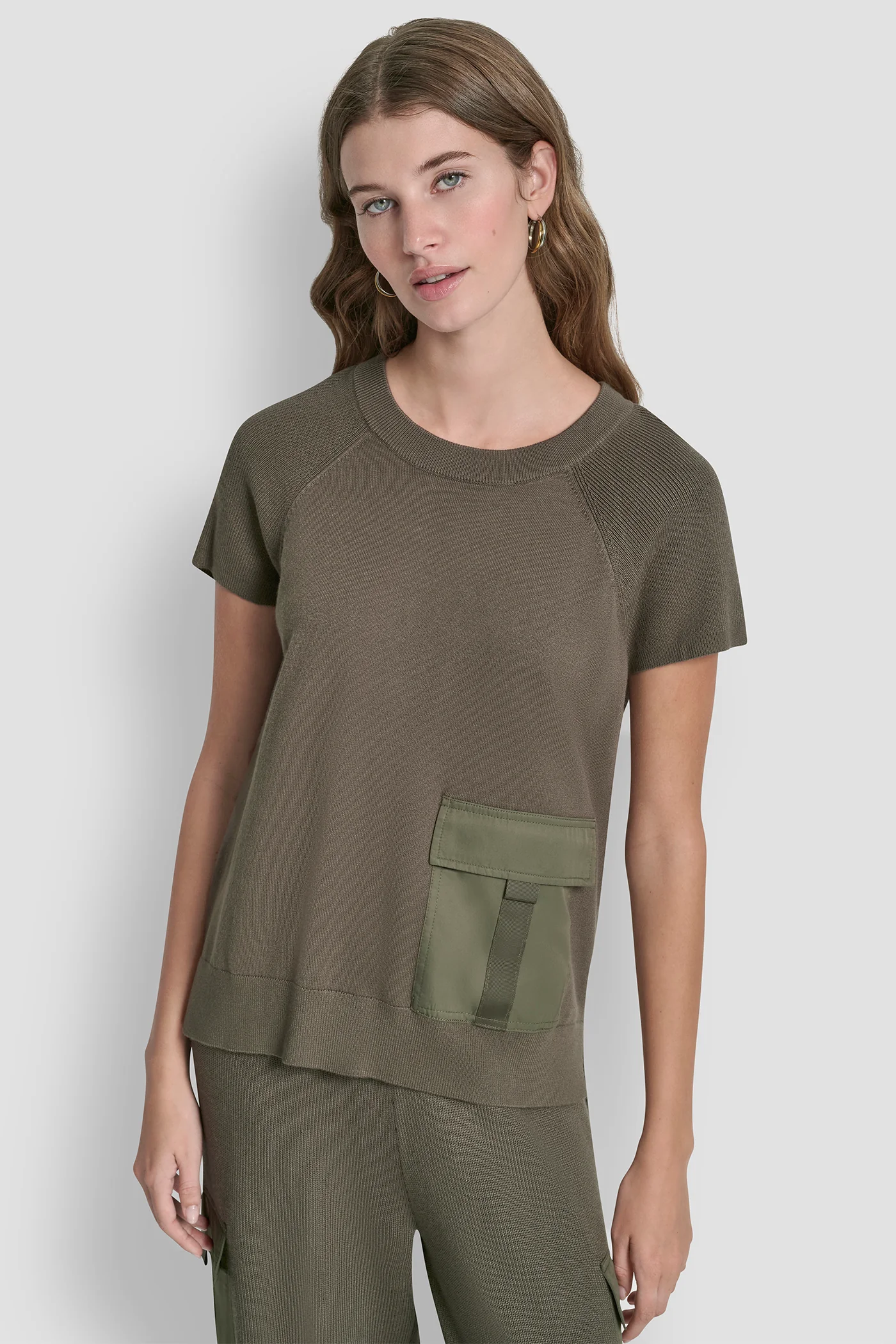 SHORT SLEEVE CARGO POCKET SWEATER