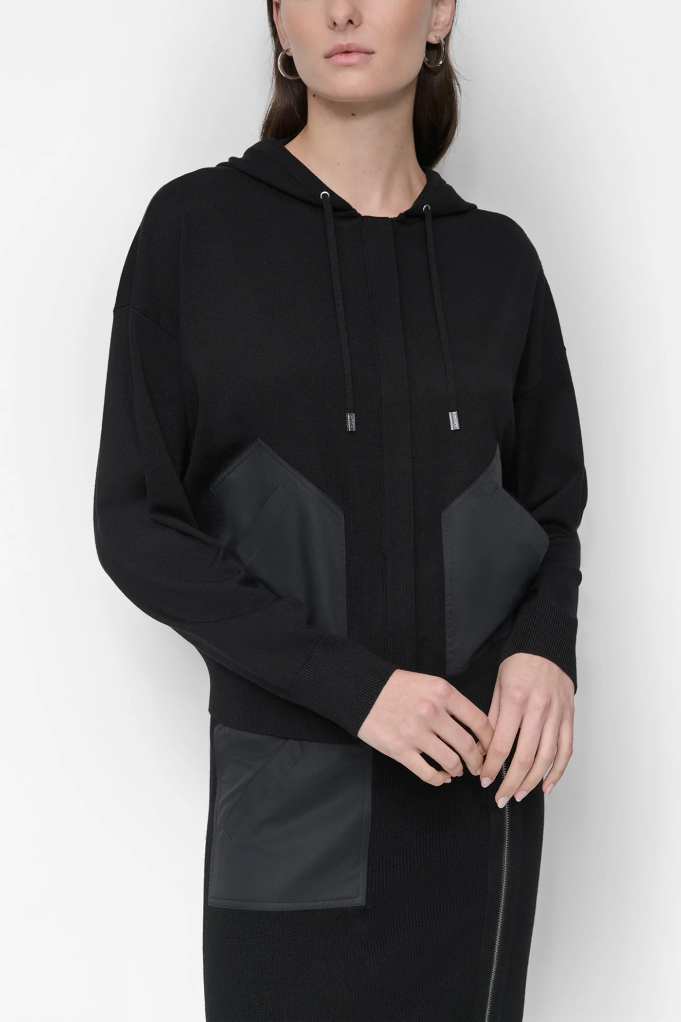 DROP SHOULDER ZIP UP HOODIE