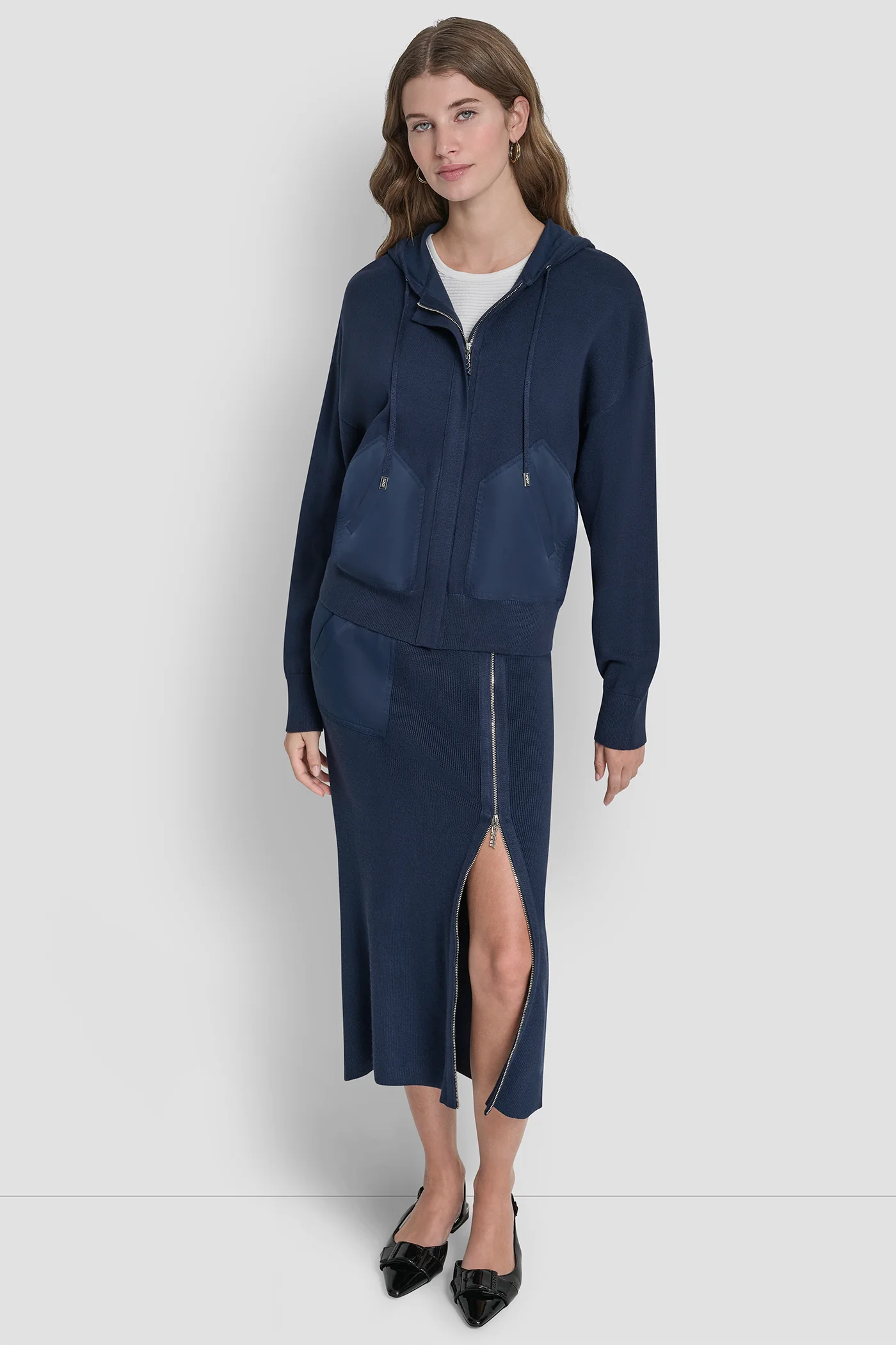DROP SHOULDER ZIP UP HOODIE - Image 4