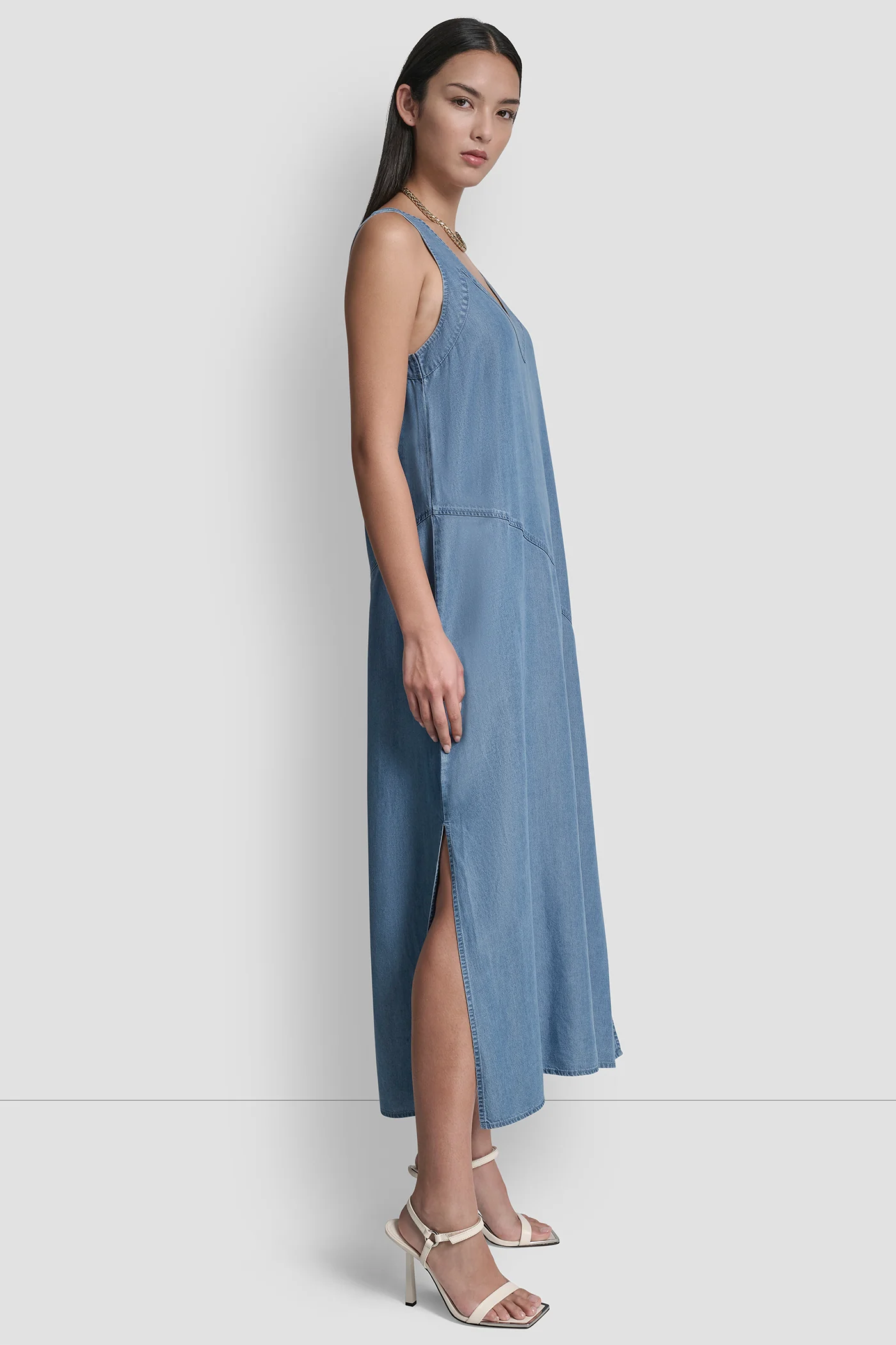 TENCEL MIDI SWING DRESS - Image 3
