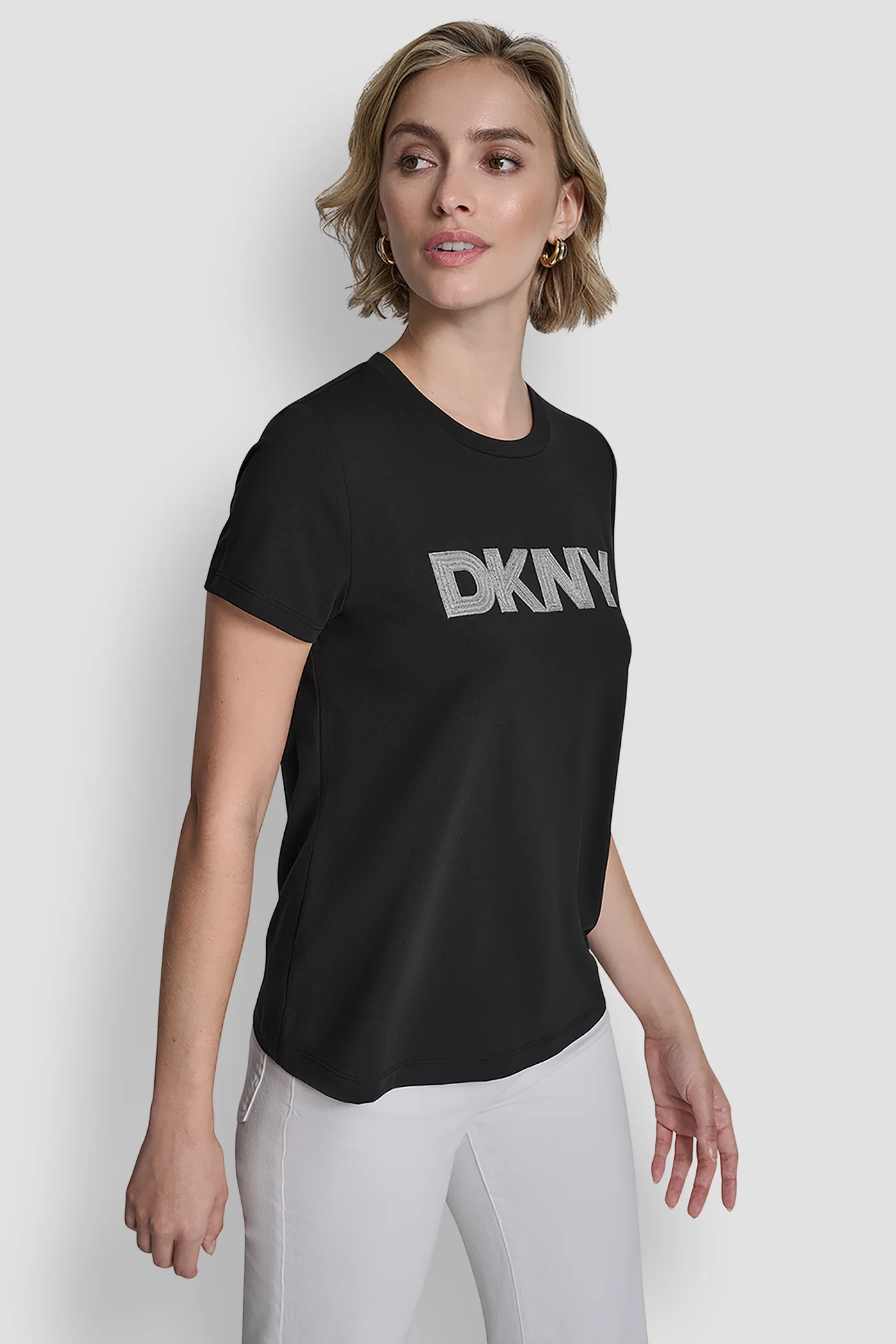 METALLIC LOGO EMBROIDERED TEE - Image 3