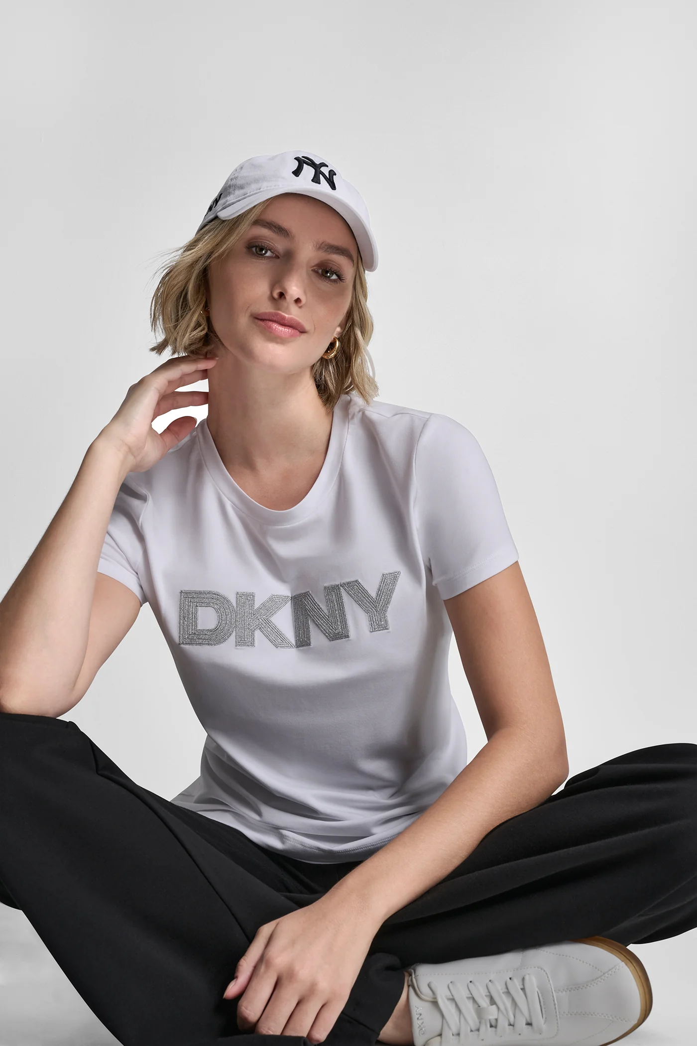 METALLIC LOGO EMBROIDERED TEE - Image 5