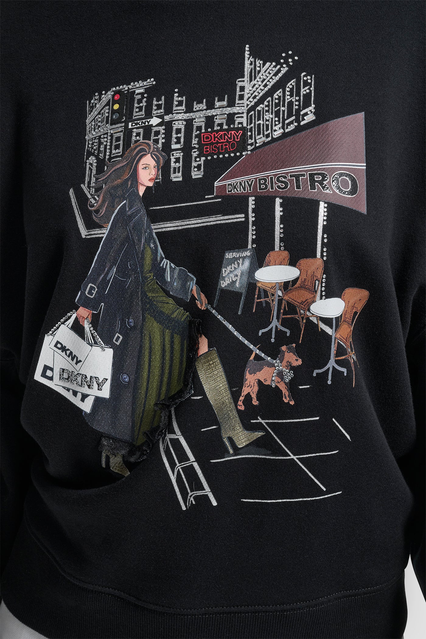 DKNY BISTRO CONVERSATIONAL FRENCH TERRY SHIRT - Image 4