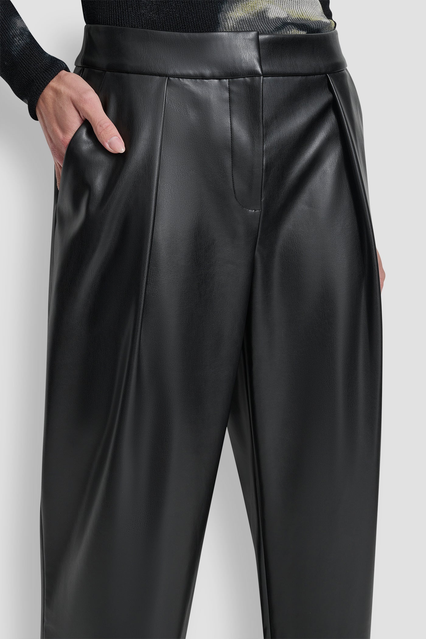 WIDE LEG PLEAT FRONT PANT - Image 4