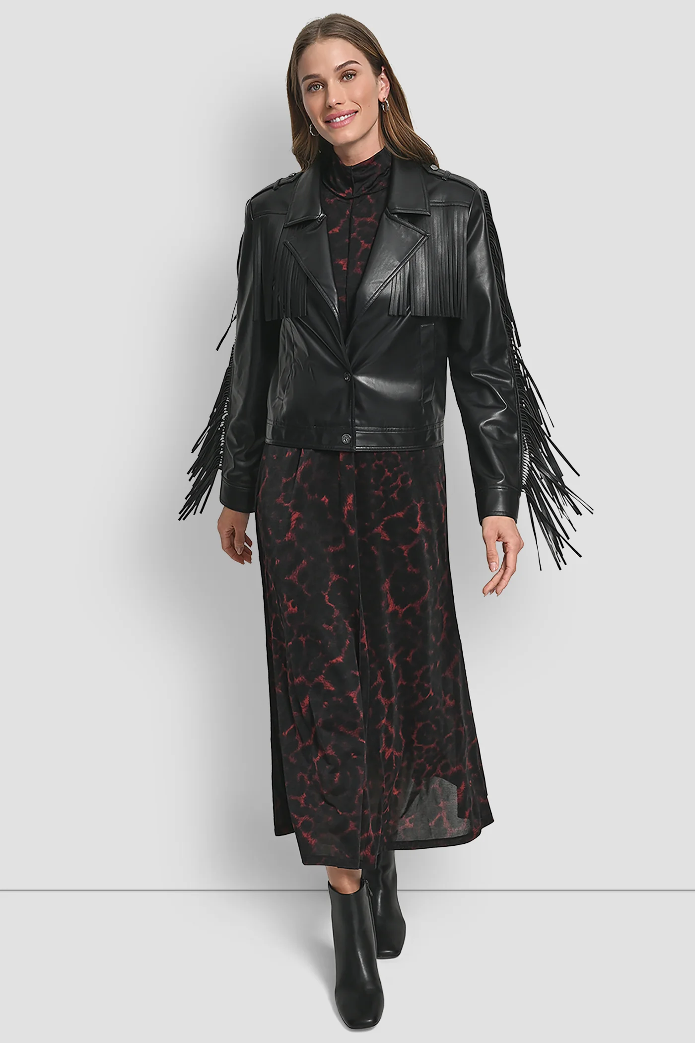 LONG SLEEEVE FRINGE CROP JACKET - Image 8