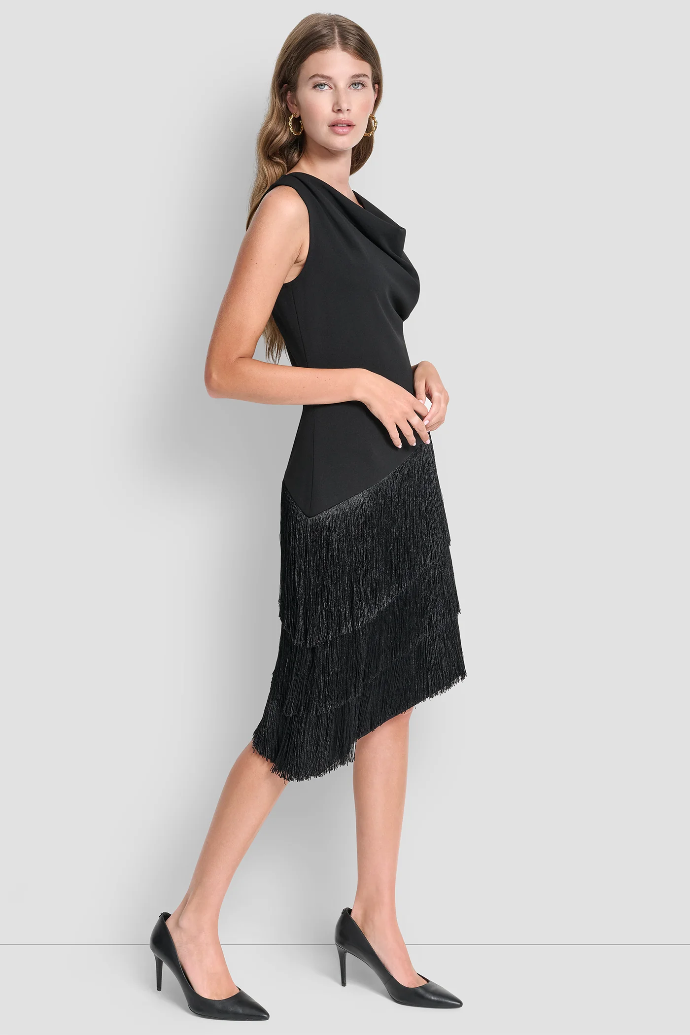 ASYMMETRIC FRINGE DRESS - Image 3