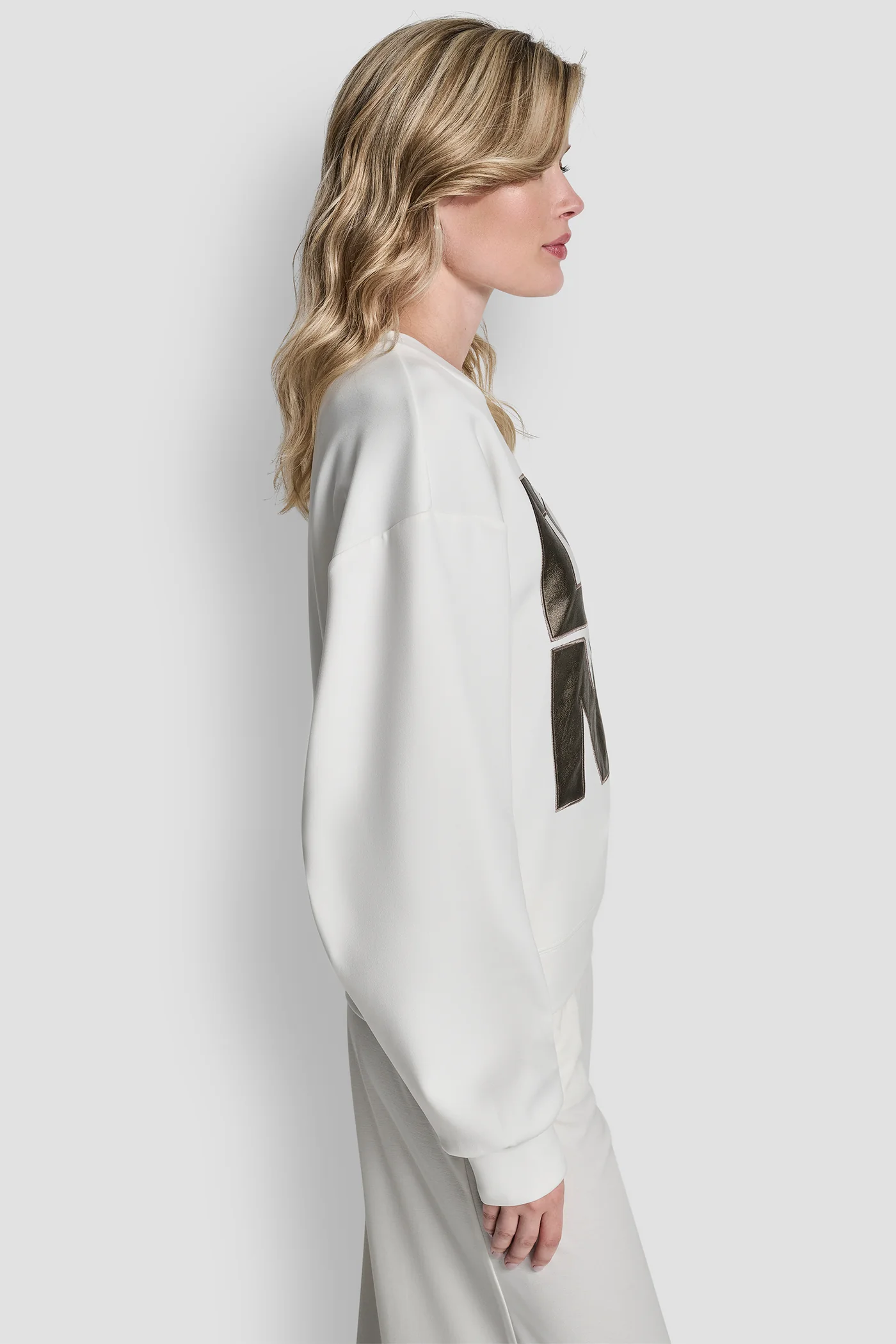 FAUX LEATHER LOGO SWEATSHIRT - Image 3