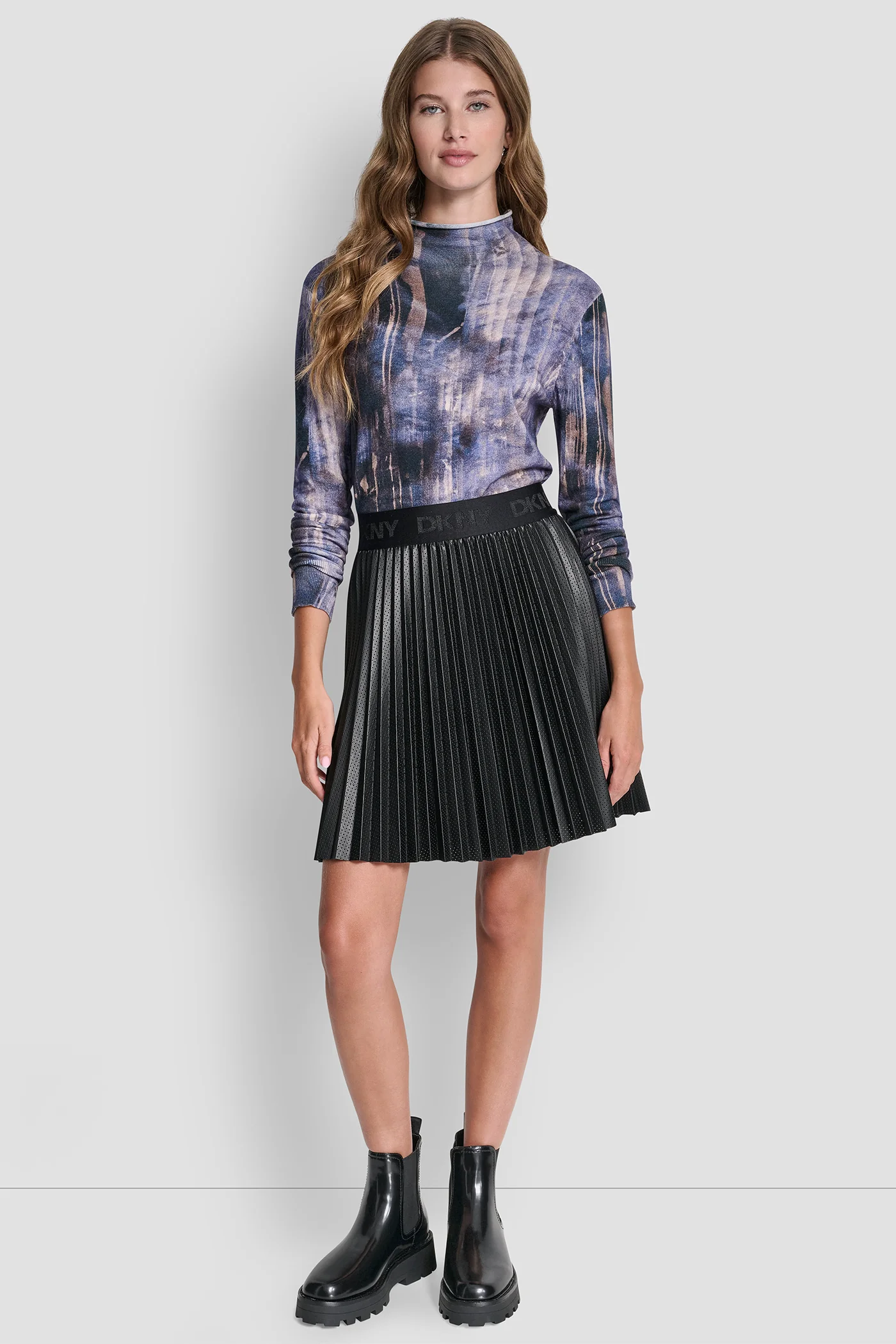 PLEATED FAUX LEATHER SKIRT - Image 4