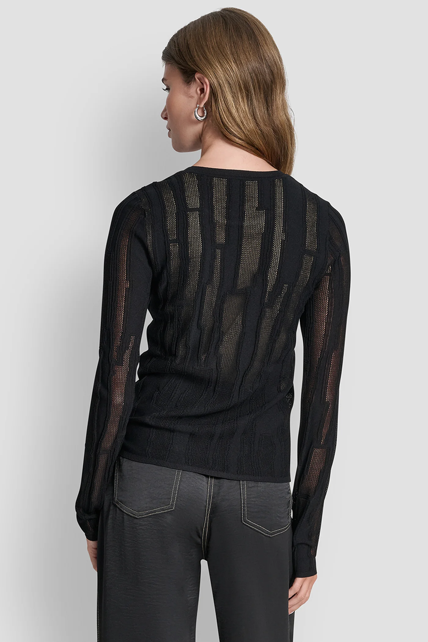 LAYERED MIXED STITCH SWEATER - Image 2