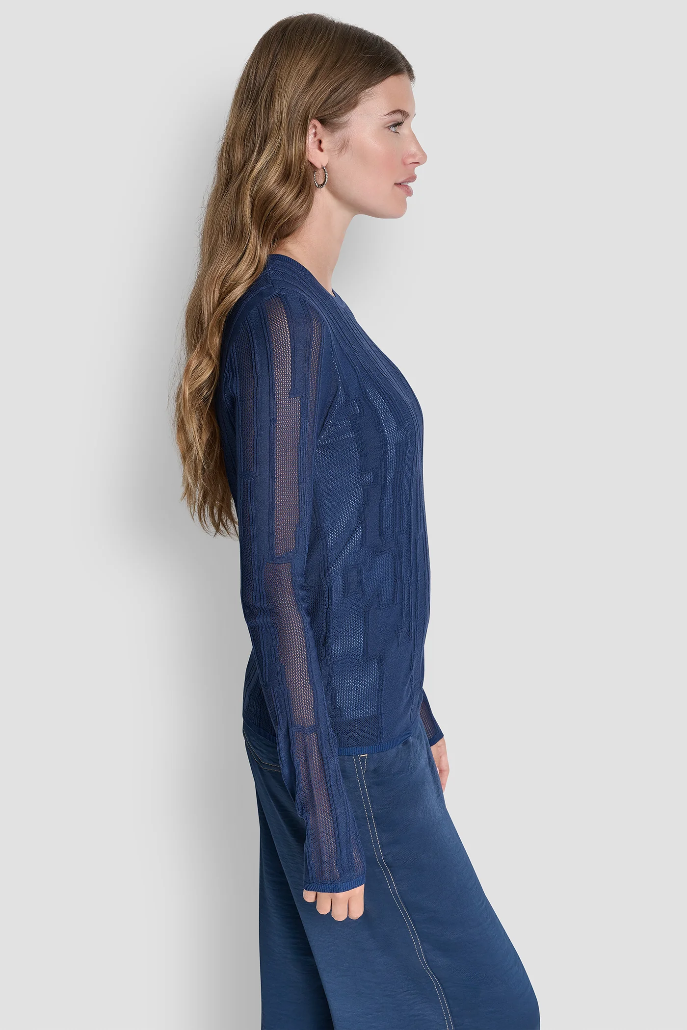 LAYERED MIXED STITCH SWEATER - Image 3