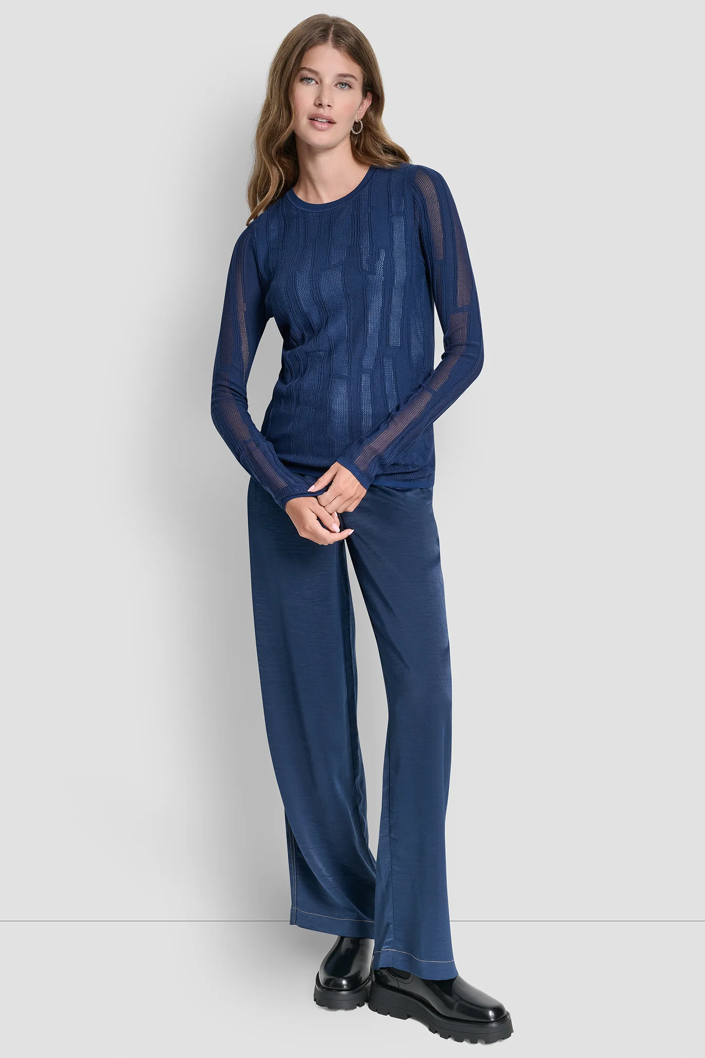 LAYERED MIXED STITCH SWEATER - Image 4