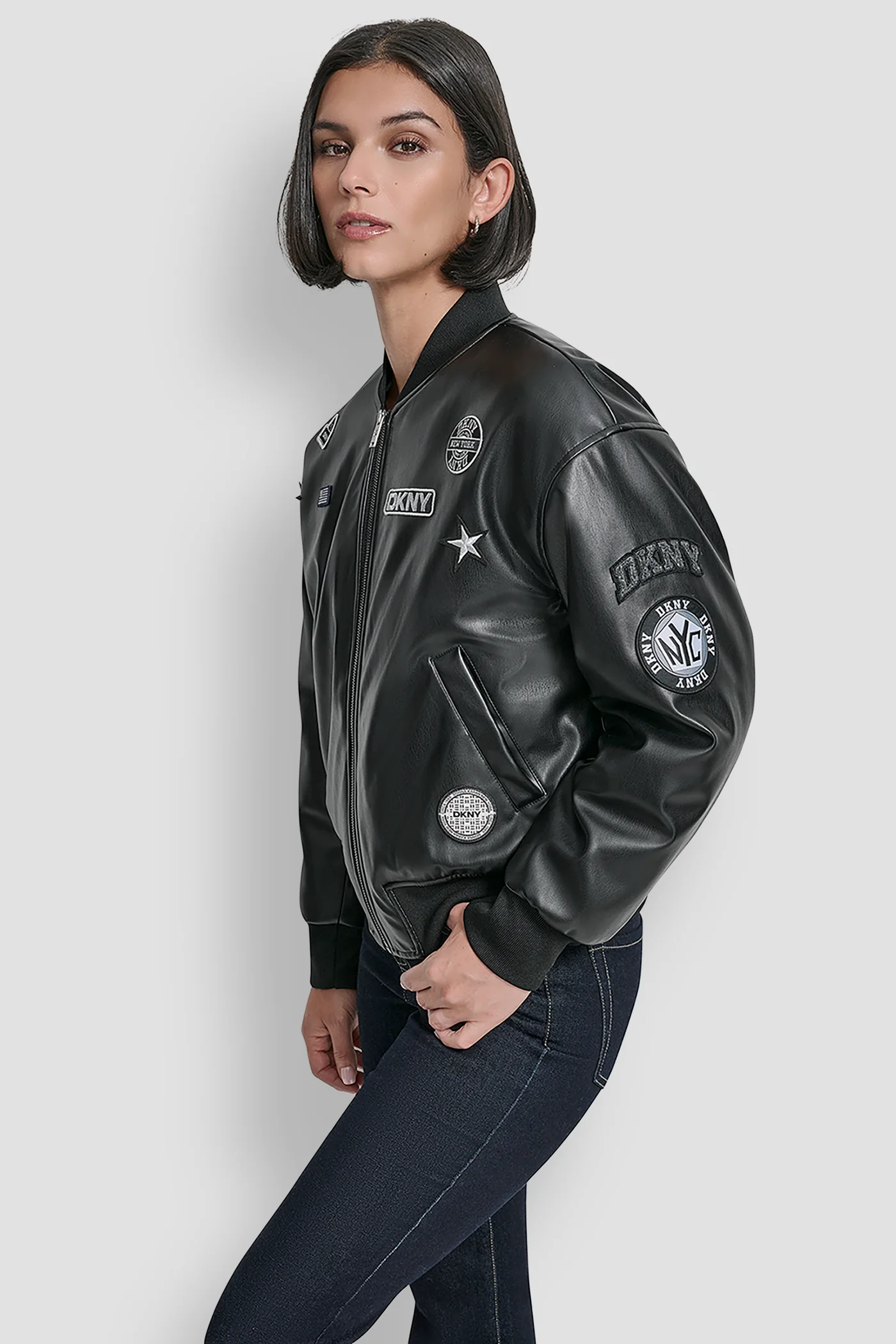 LONG SLEEVE PINS AND PATCHES BOMBER JACKET - Image 4