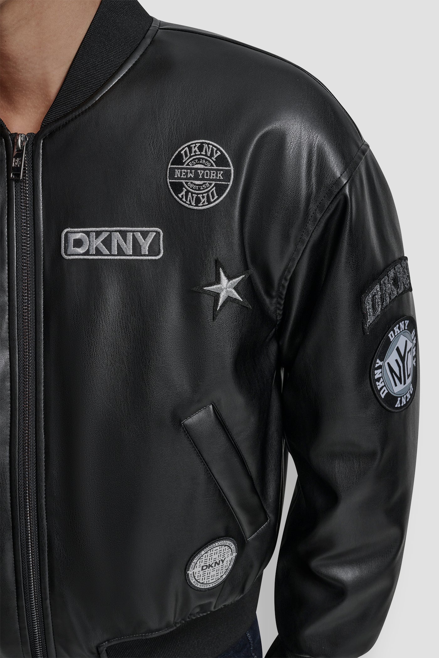 LONG SLEEVE PINS AND PATCHES BOMBER JACKET - Image 5