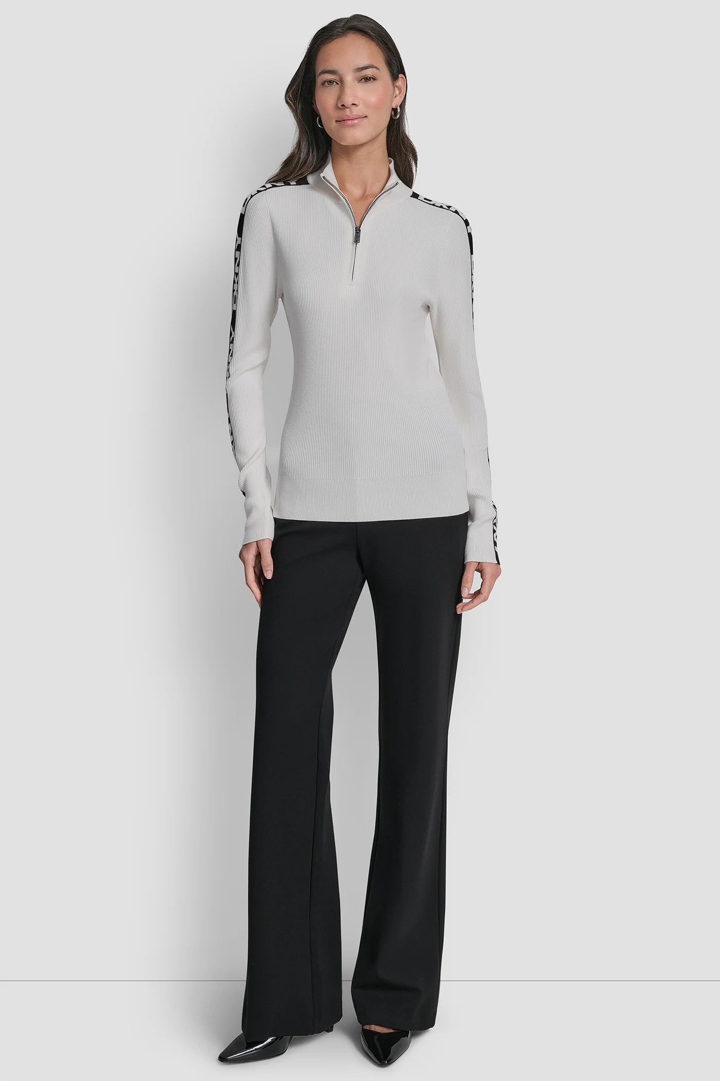 LONG SLEEVE 1/4 ZIP LOGO TAPE SWEATER - Image 5