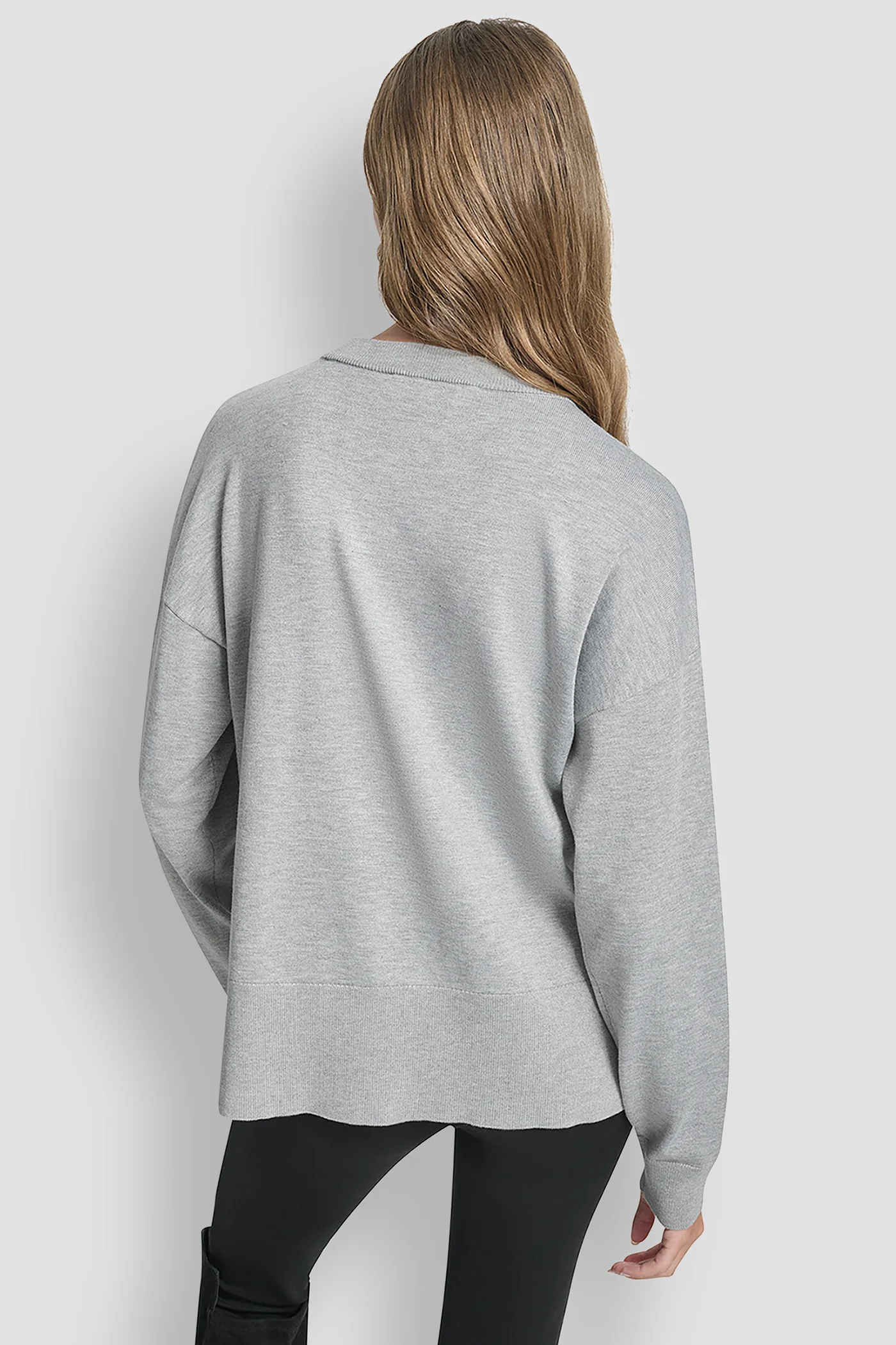 LONG SLEEVE GLITTER LOGO PULLOVER SWEATER - Image 2