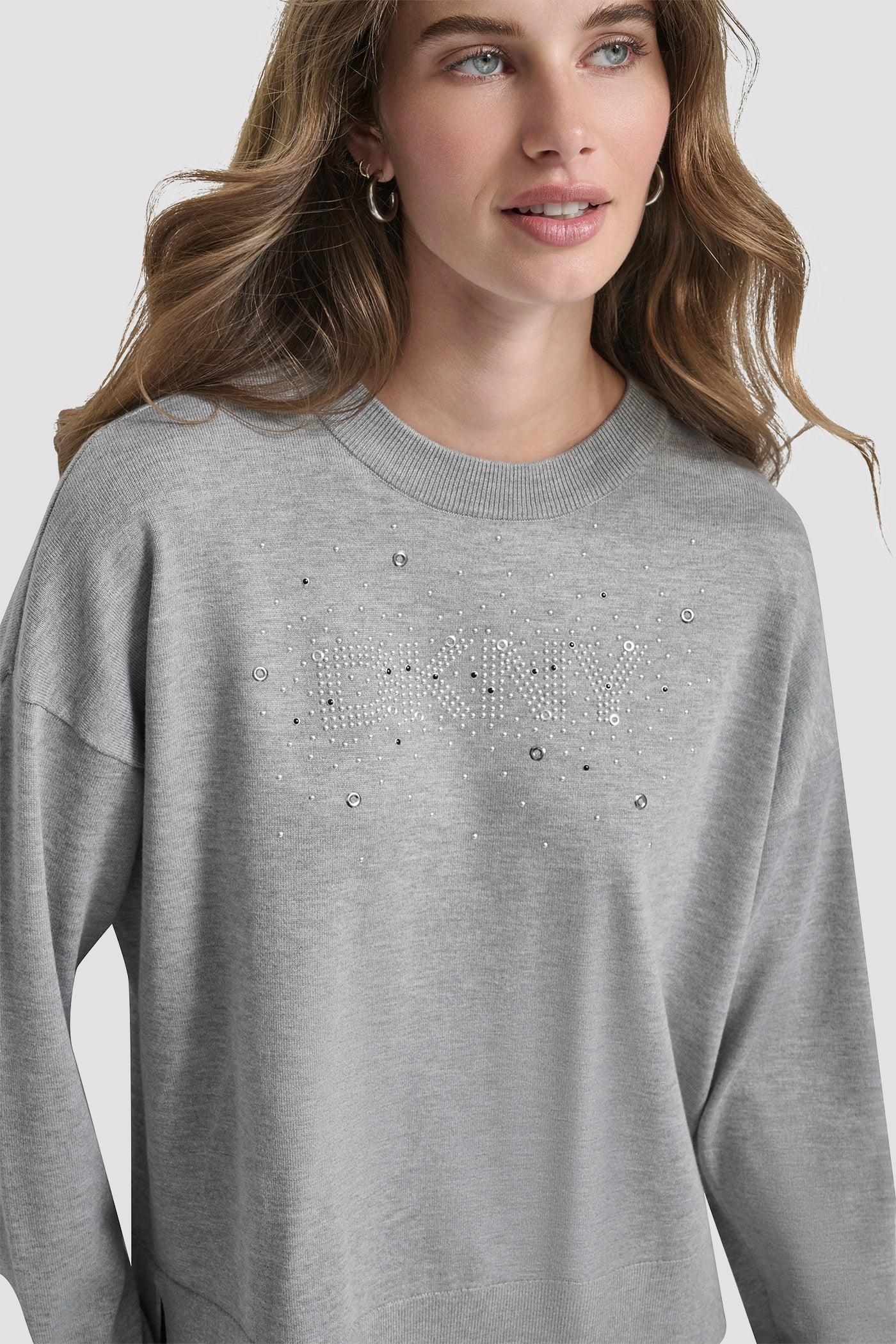 LONG SLEEVE GLITTER LOGO PULLOVER SWEATER - Image 4