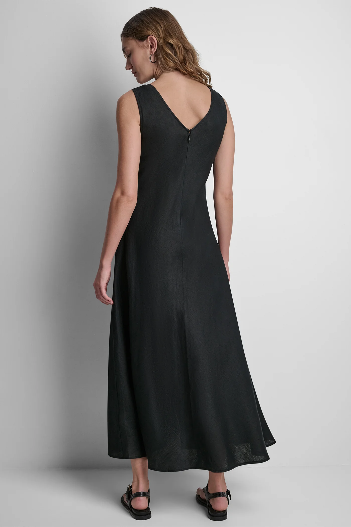 FRAYED LINEN MAXI DRESS - Image 2