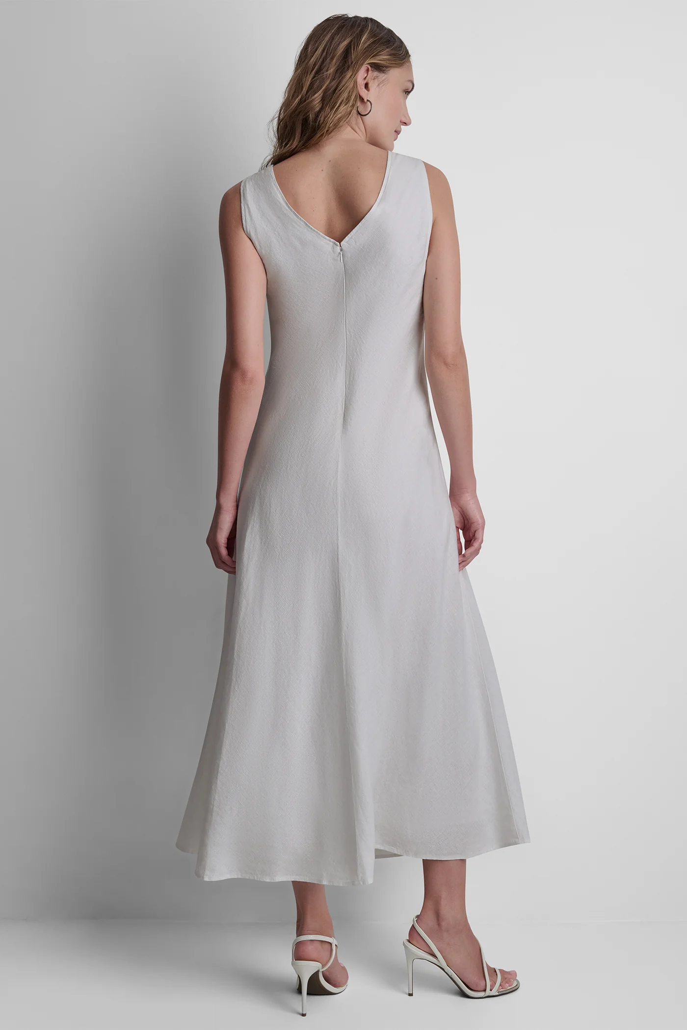 FRAYED LINEN MAXI DRESS - Image 2