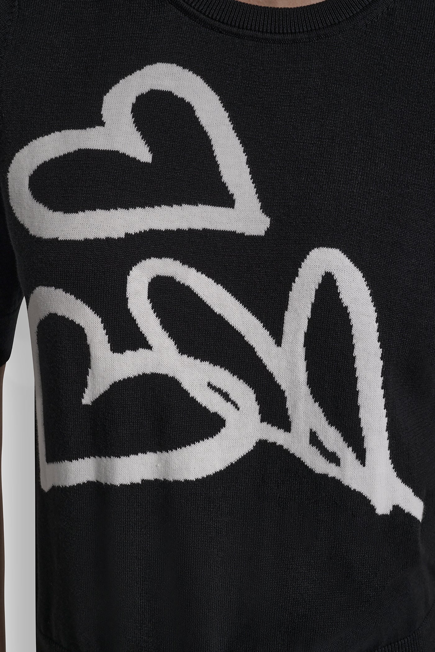 SHORT SLEEVE GRAFFITI HEART SWEATER - Image 5