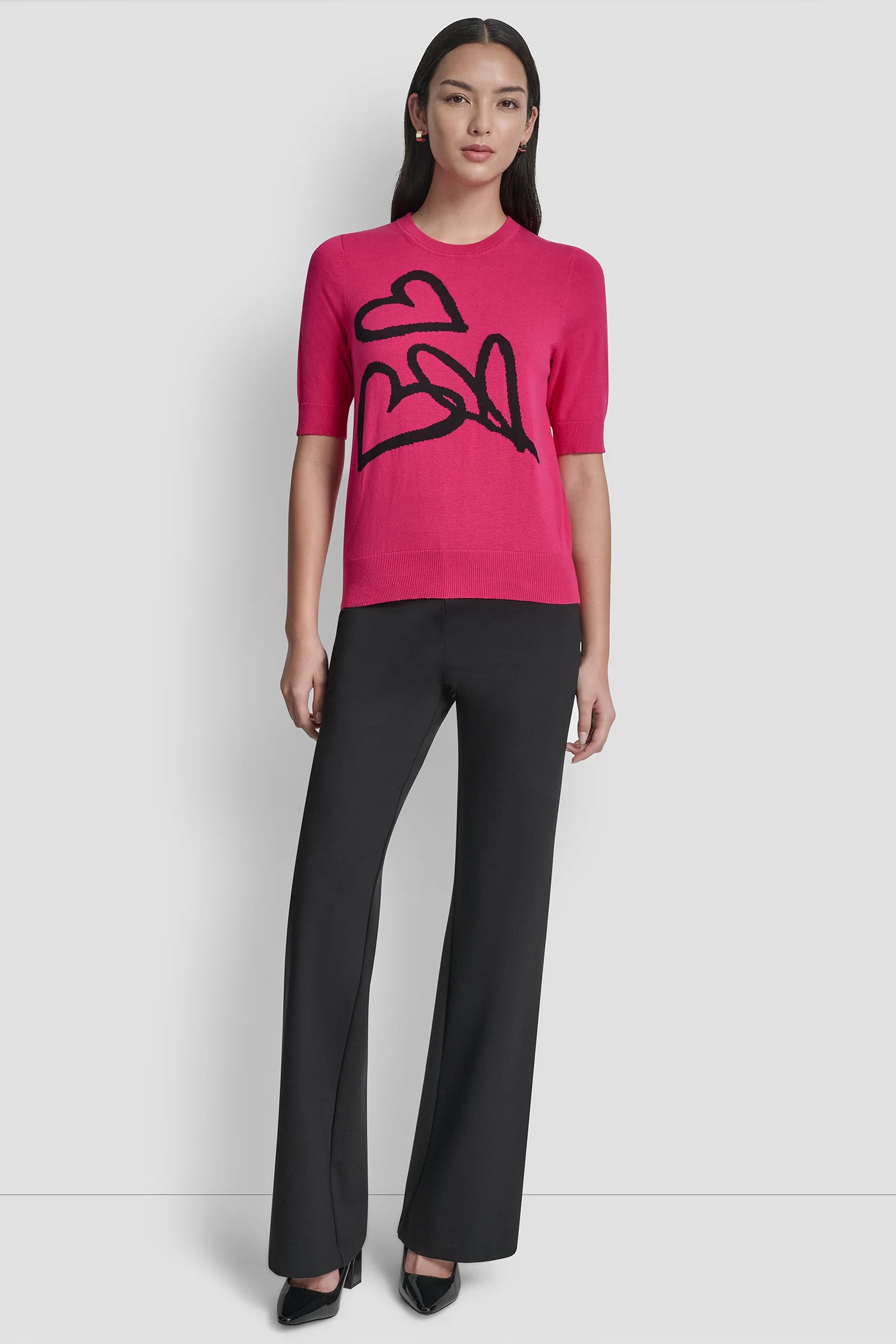 SHORT SLEEVE GRAFFITI HEART SWEATER - Image 5