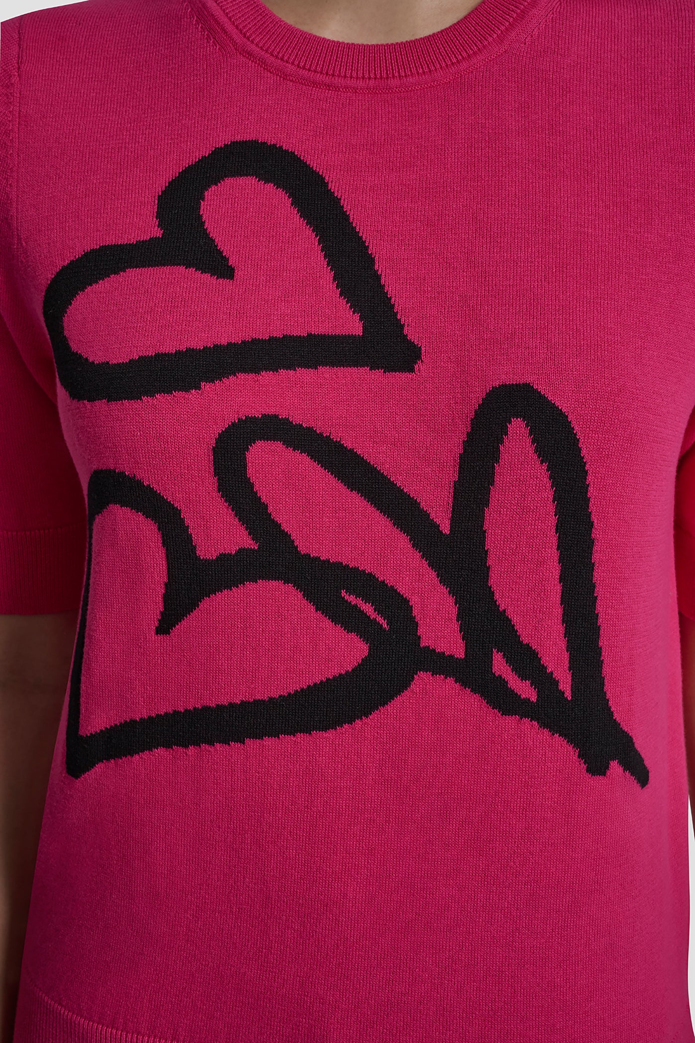 SHORT SLEEVE GRAFFITI HEART SWEATER - Image 6