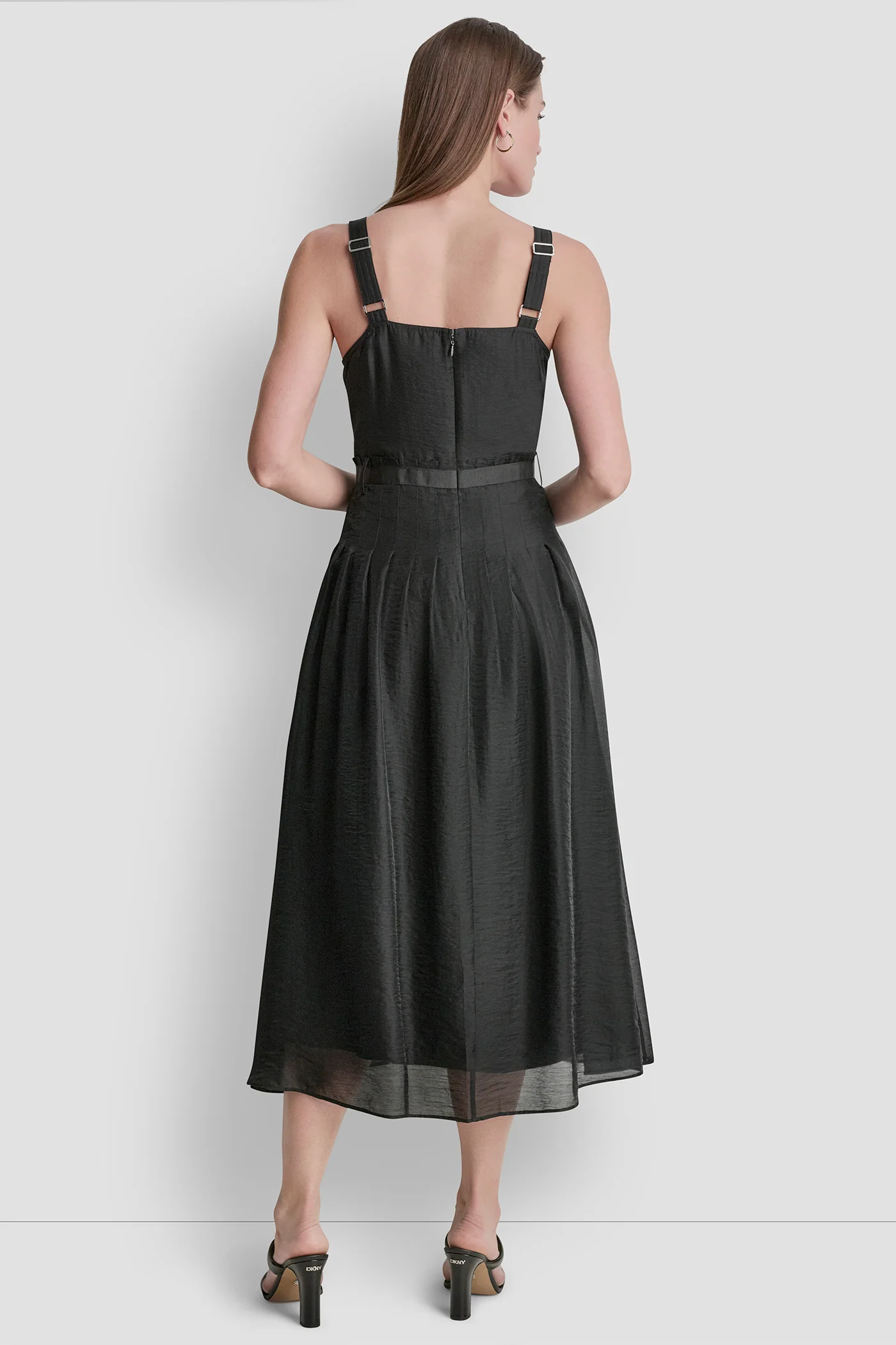BELTED PLEATED MIDI DRESS - Image 2