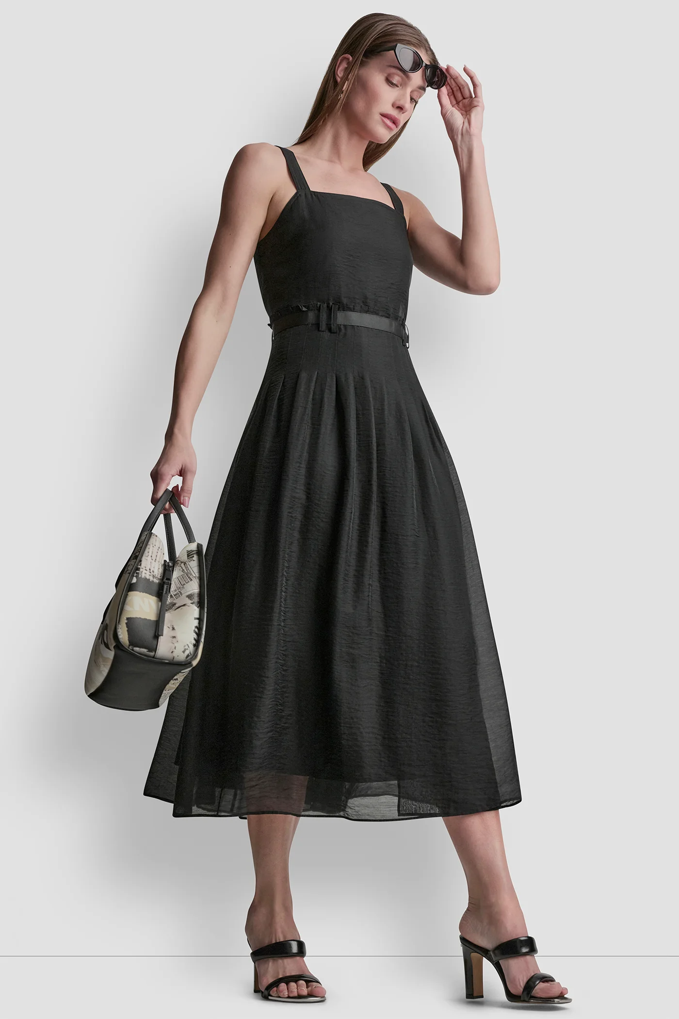 BELTED PLEATED MIDI DRESS - Image 5
