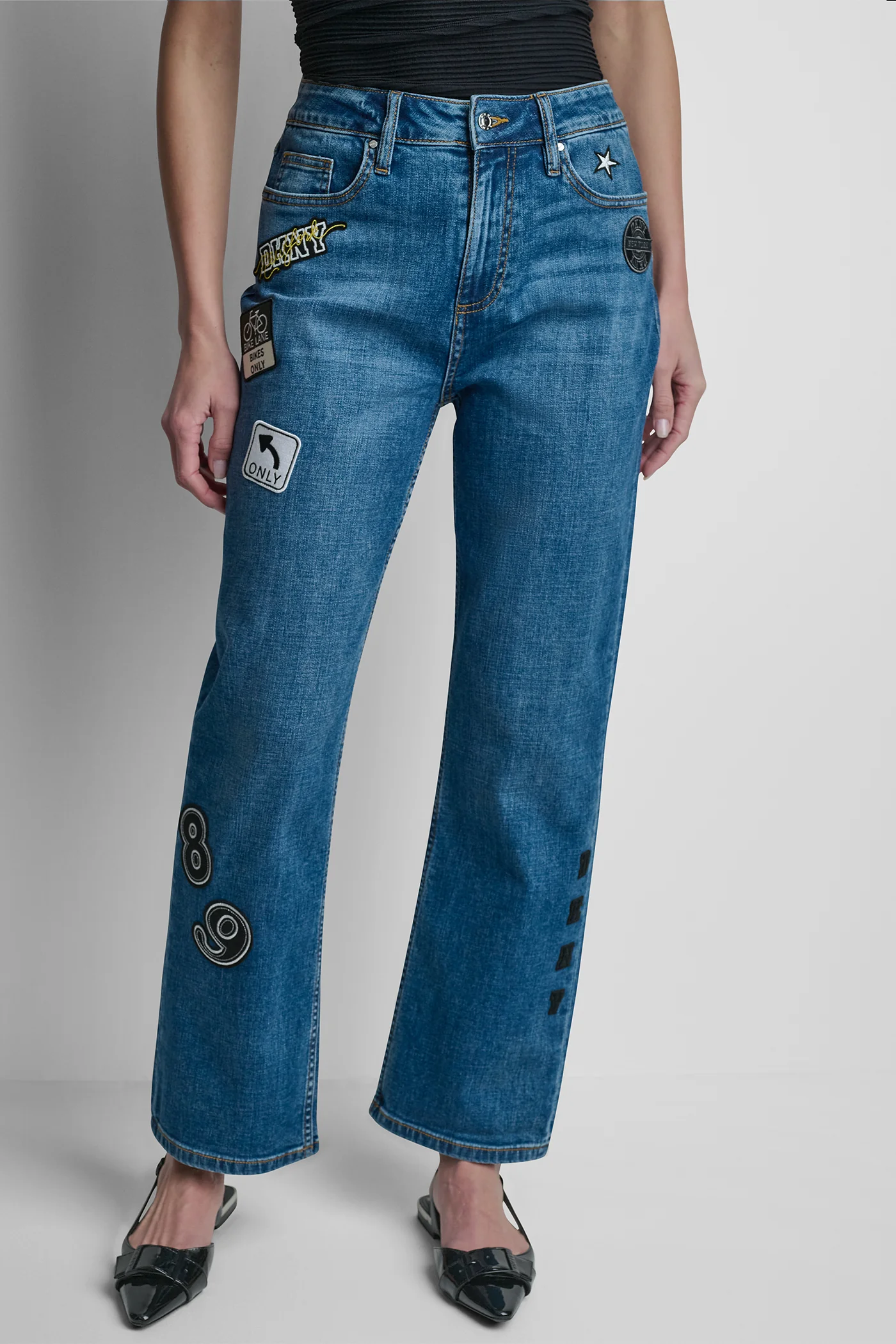MID-RISE PINS & PATCHES STRAIGHT LEG JEAN - Image 2