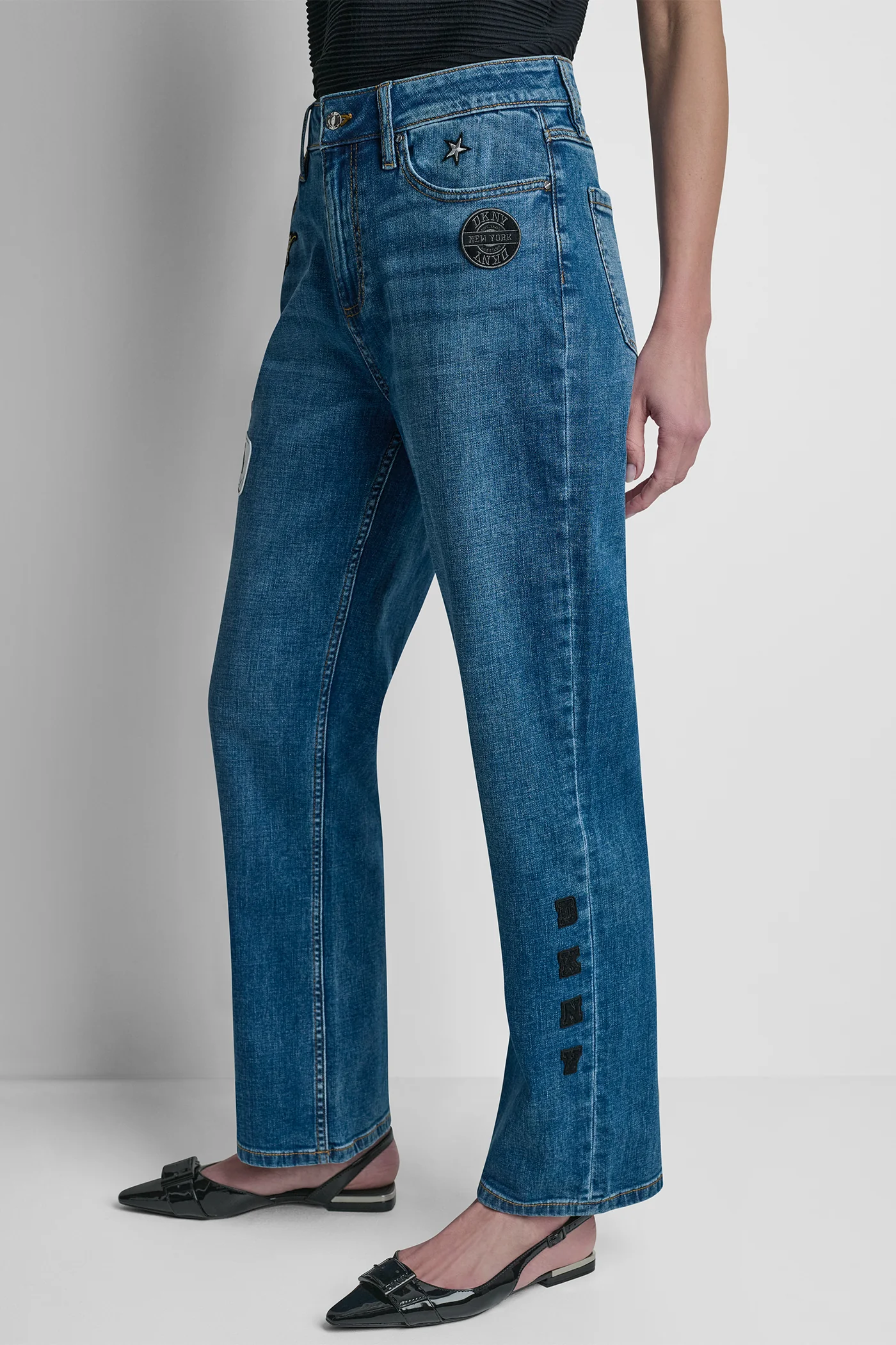 MID-RISE PINS & PATCHES STRAIGHT LEG JEAN - Image 4