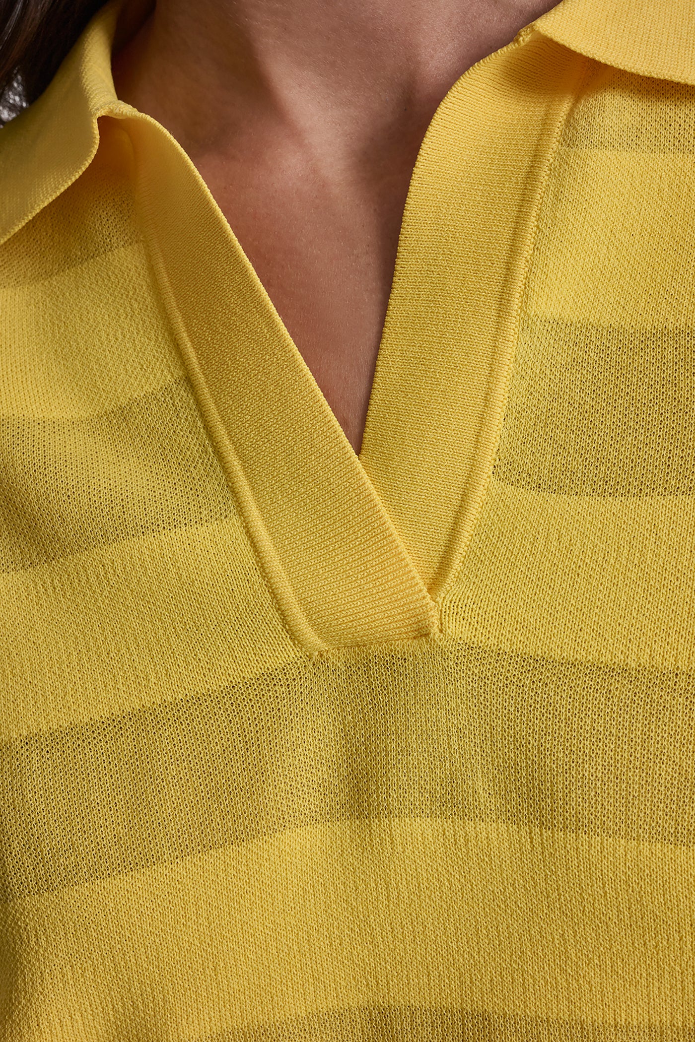 SHEER STRIPED POLO SWEATER - Image 5