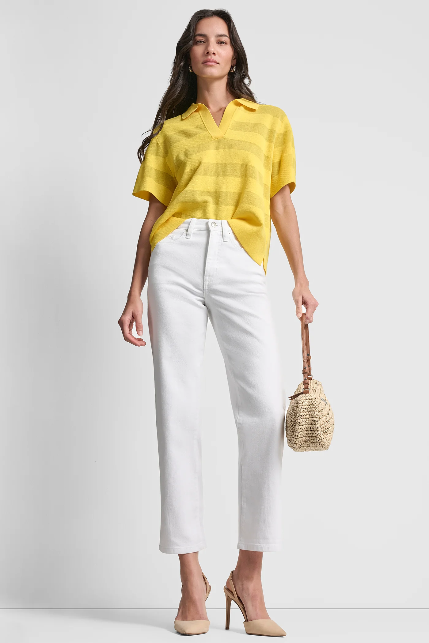 SHEER STRIPED POLO SWEATER - Image 7