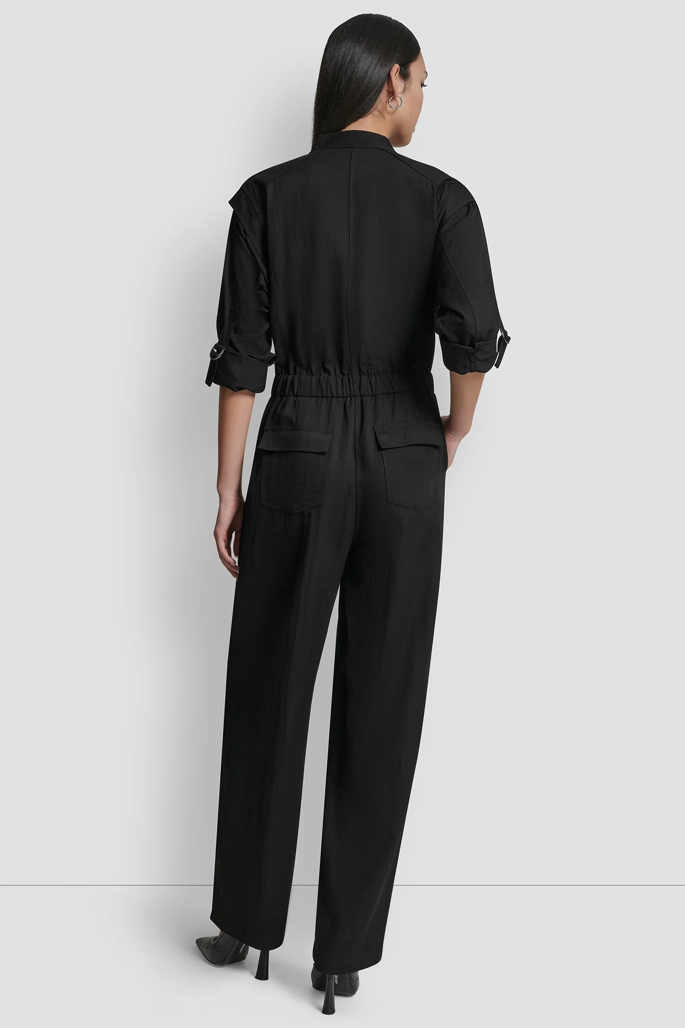 COLLARLESS BUTTON-FRONT JUMPSUIT - Image 2
