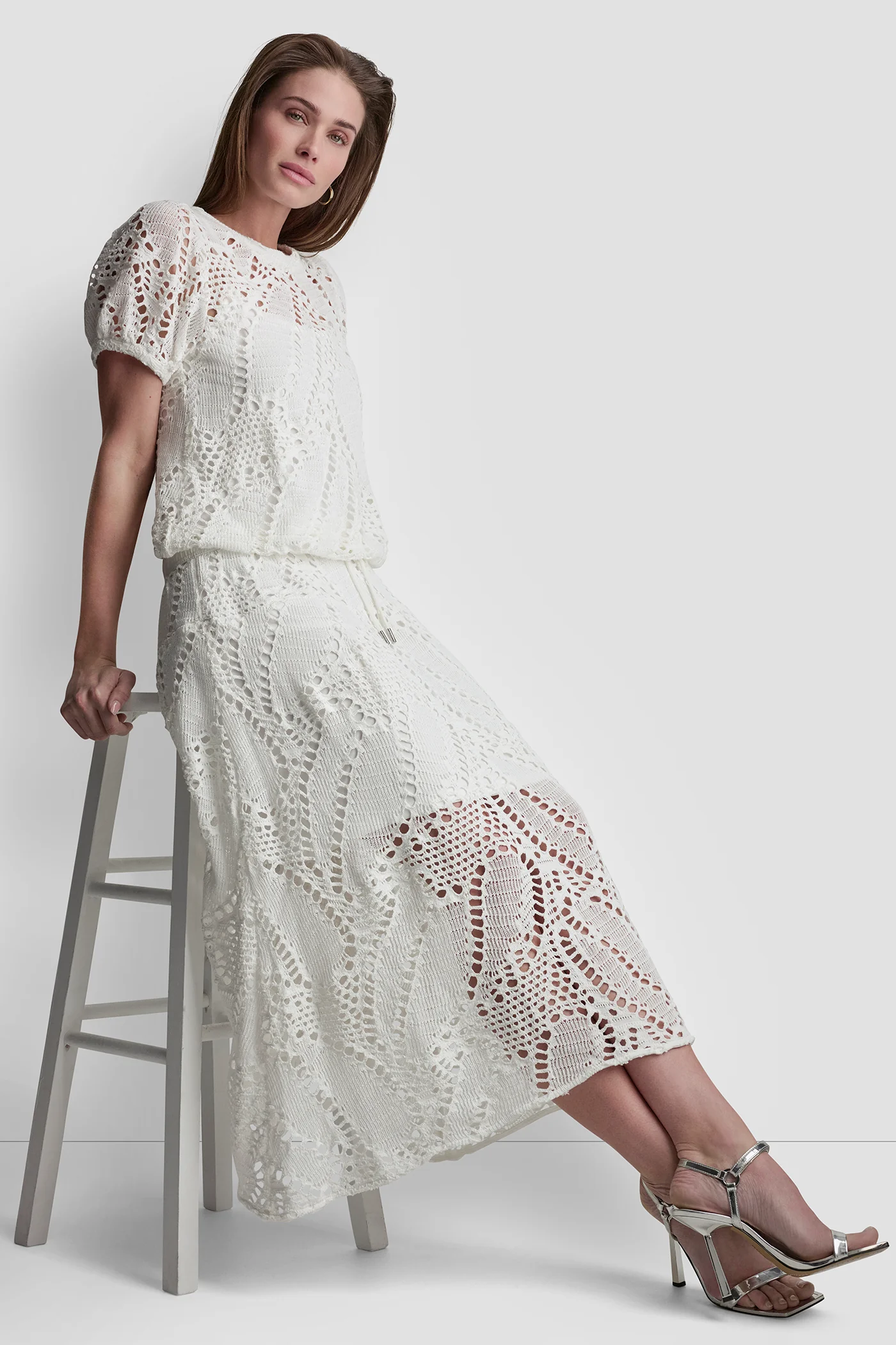 CROCHET LEAF MIDI SKIRT - Image 4