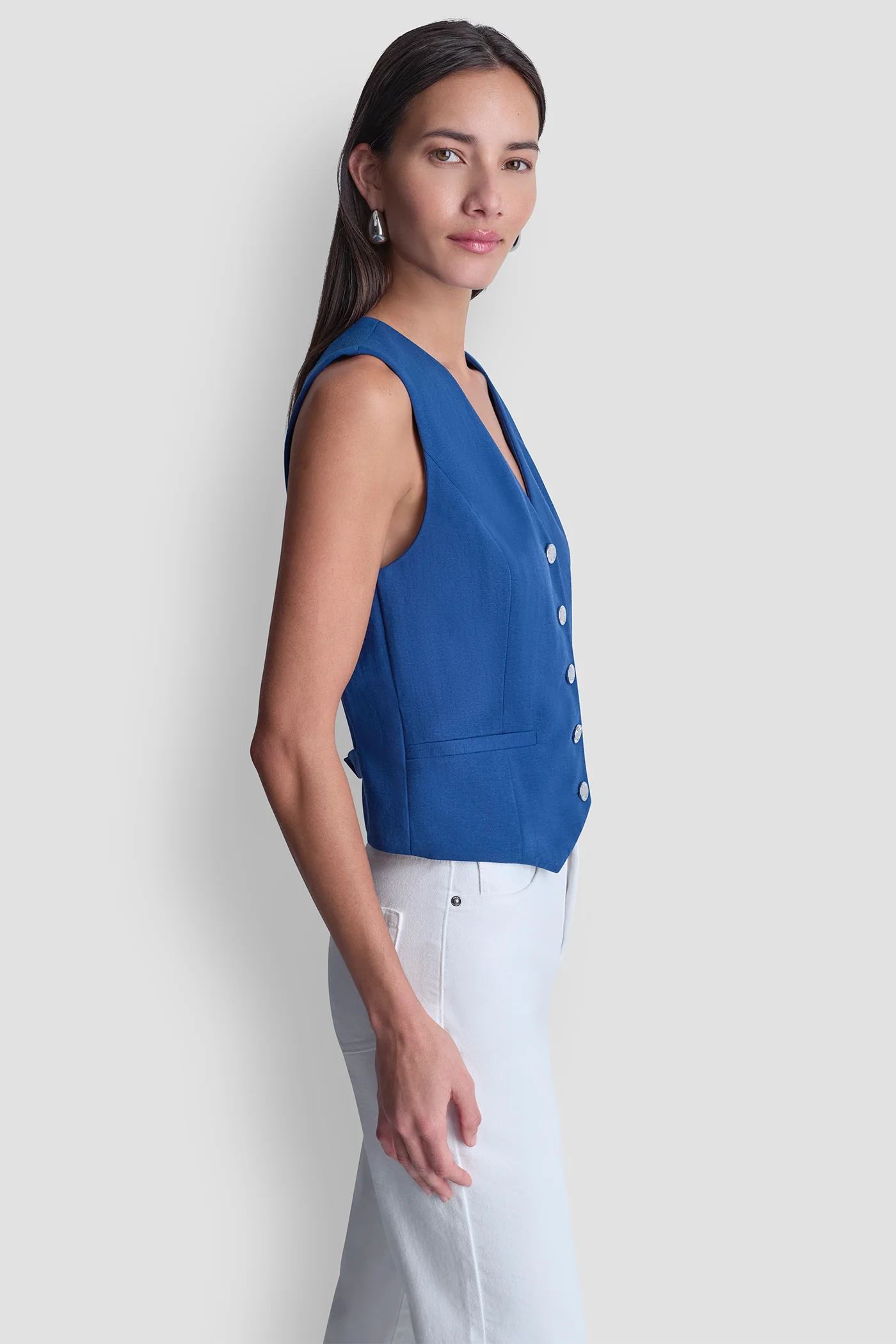 PIQUÉ BUTTON-FRONT VEST - Image 3
