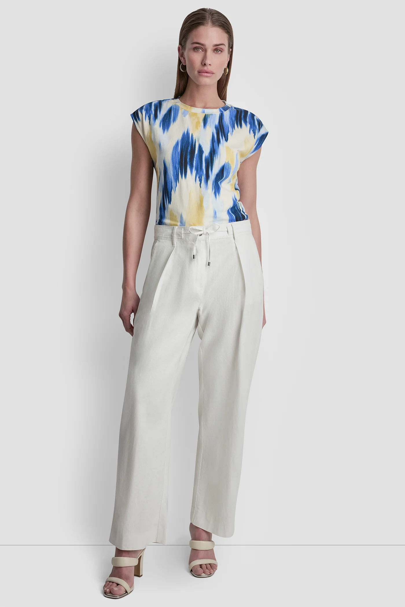 MID-RISE TIE WAIST PLEATED PANT - Image 5