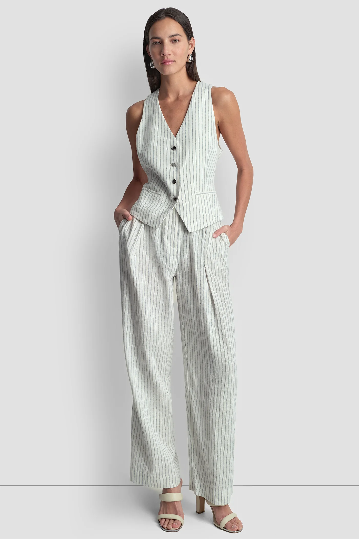 LINEN-BLEND STRIPED VEST - Image 4