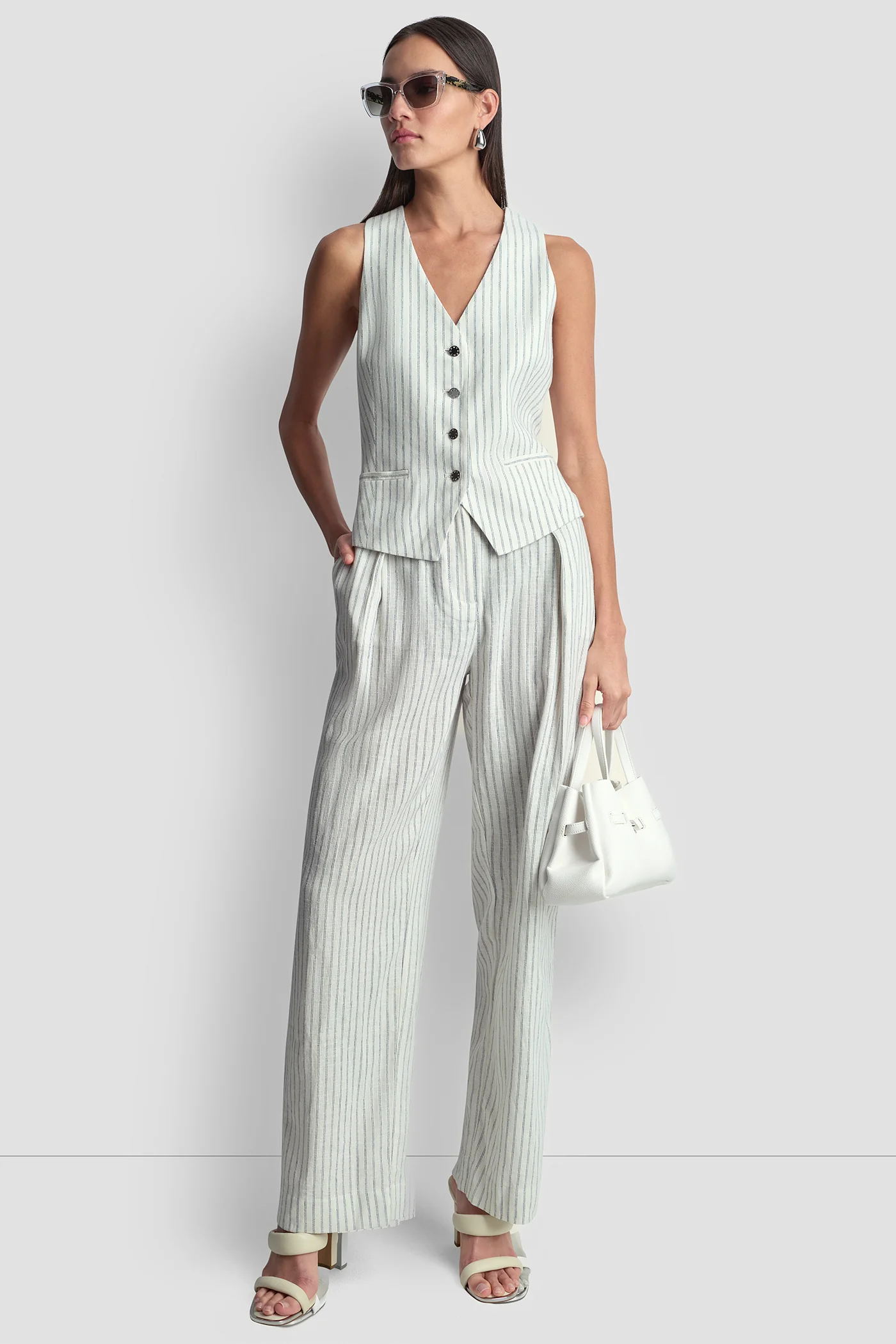 LINEN-BLEND STRIPED VEST - Image 7