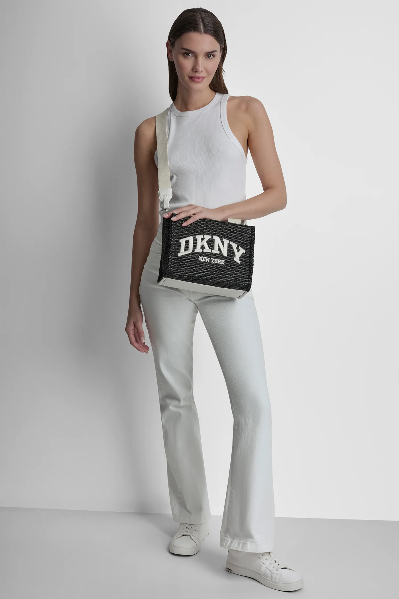 HADLEE SMALL STRAW LOGO TOTE - Image 2