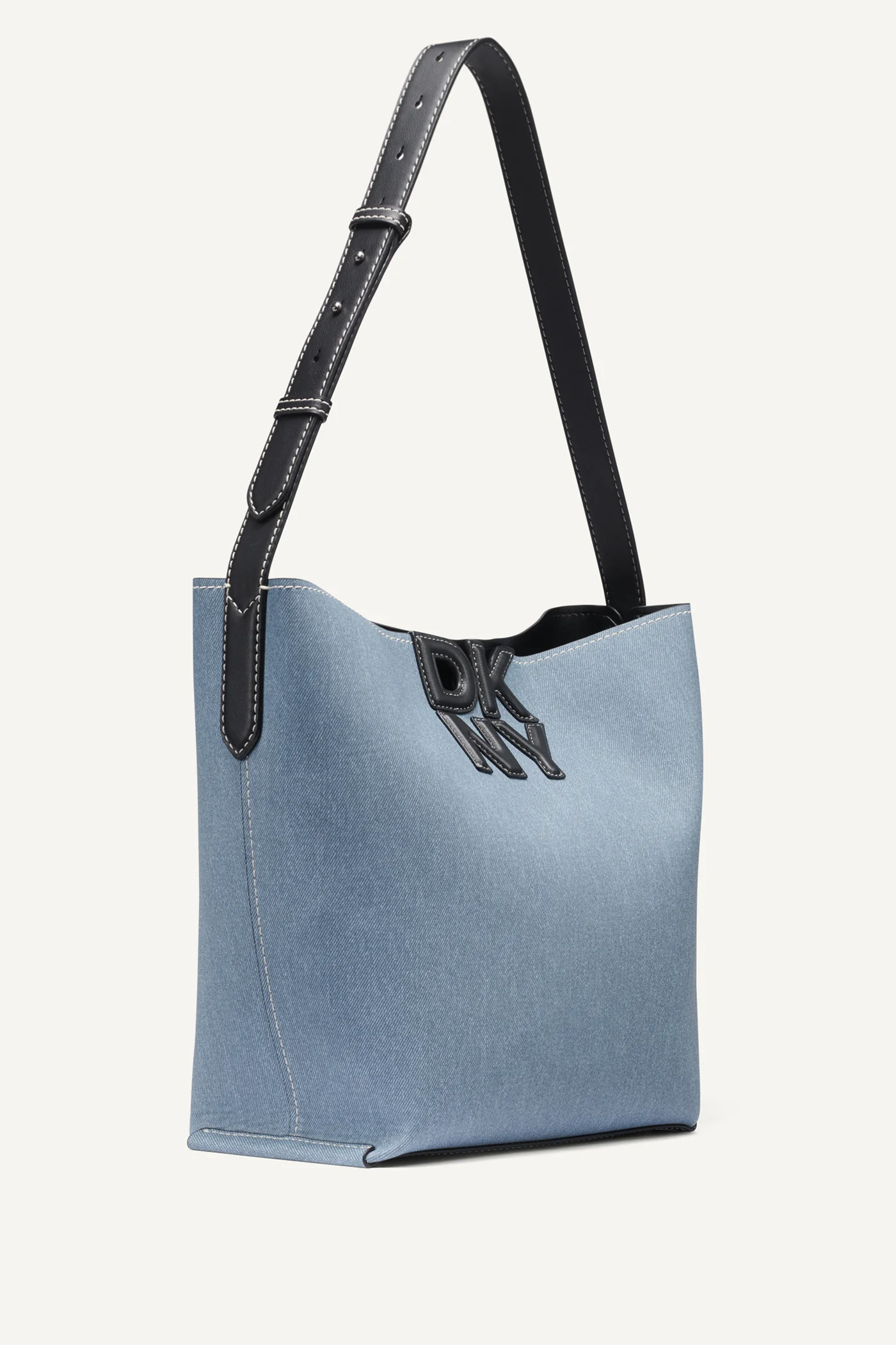 NICOLE DENIM LOGO BUCKET BAG - Image 3